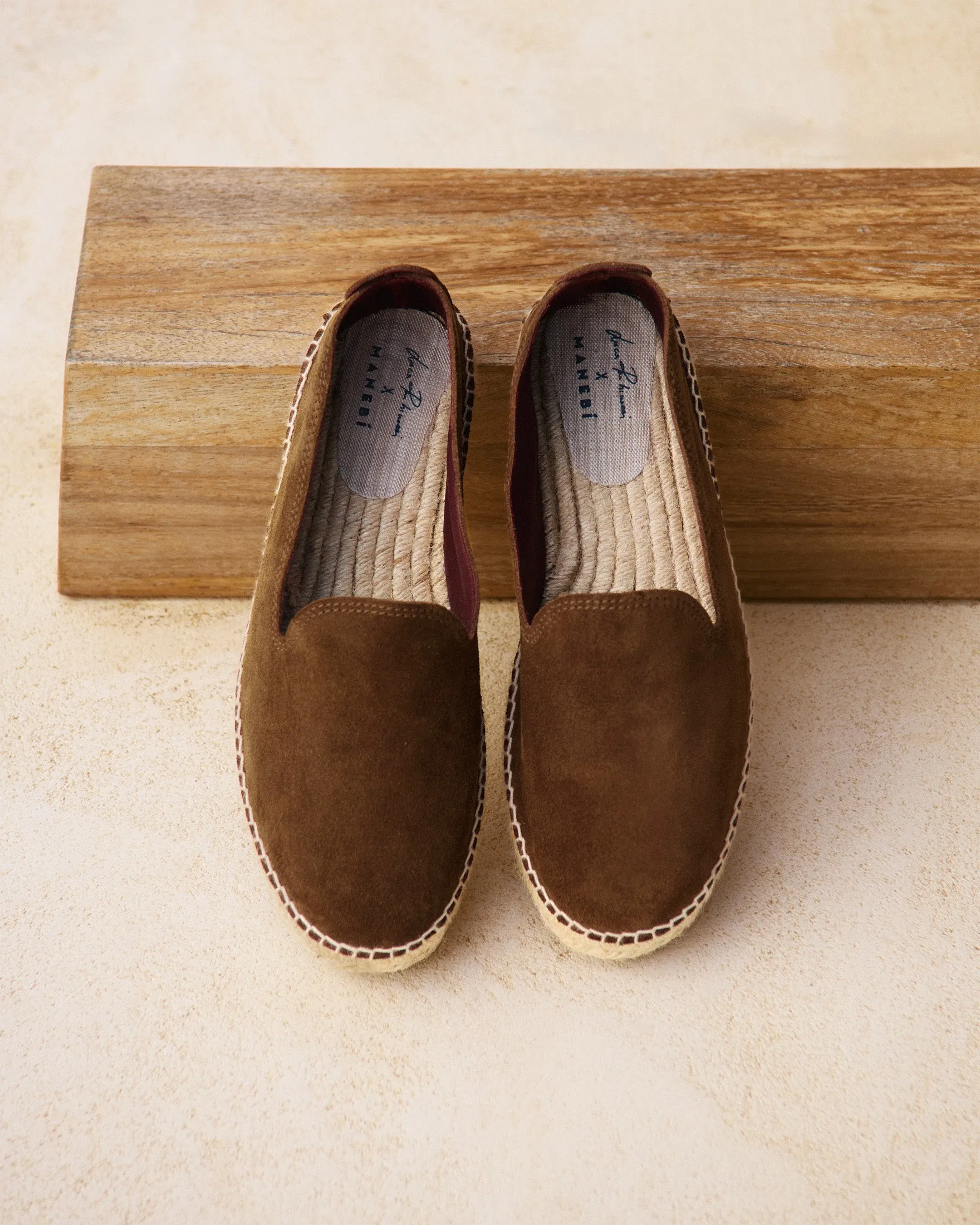 Tangana Suede Espadrilles - Q72C0 - Luca Rubinacci x Manebí Tobacco