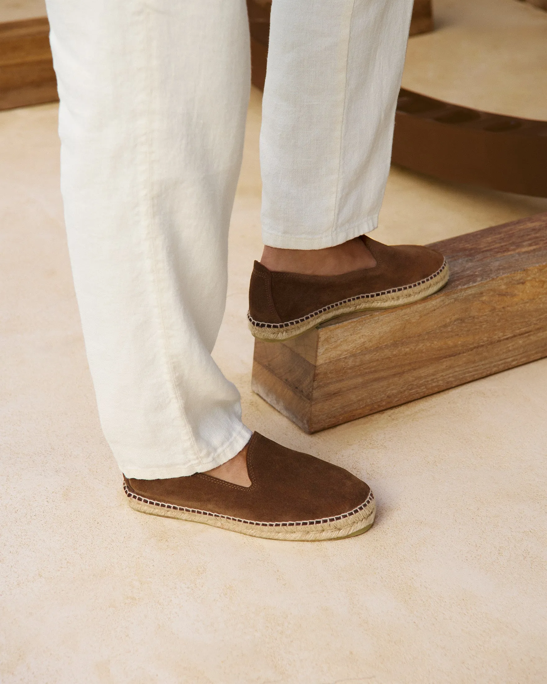 Tangana Suede Espadrilles - Q72C0 - Luca Rubinacci x Manebí Tobacco