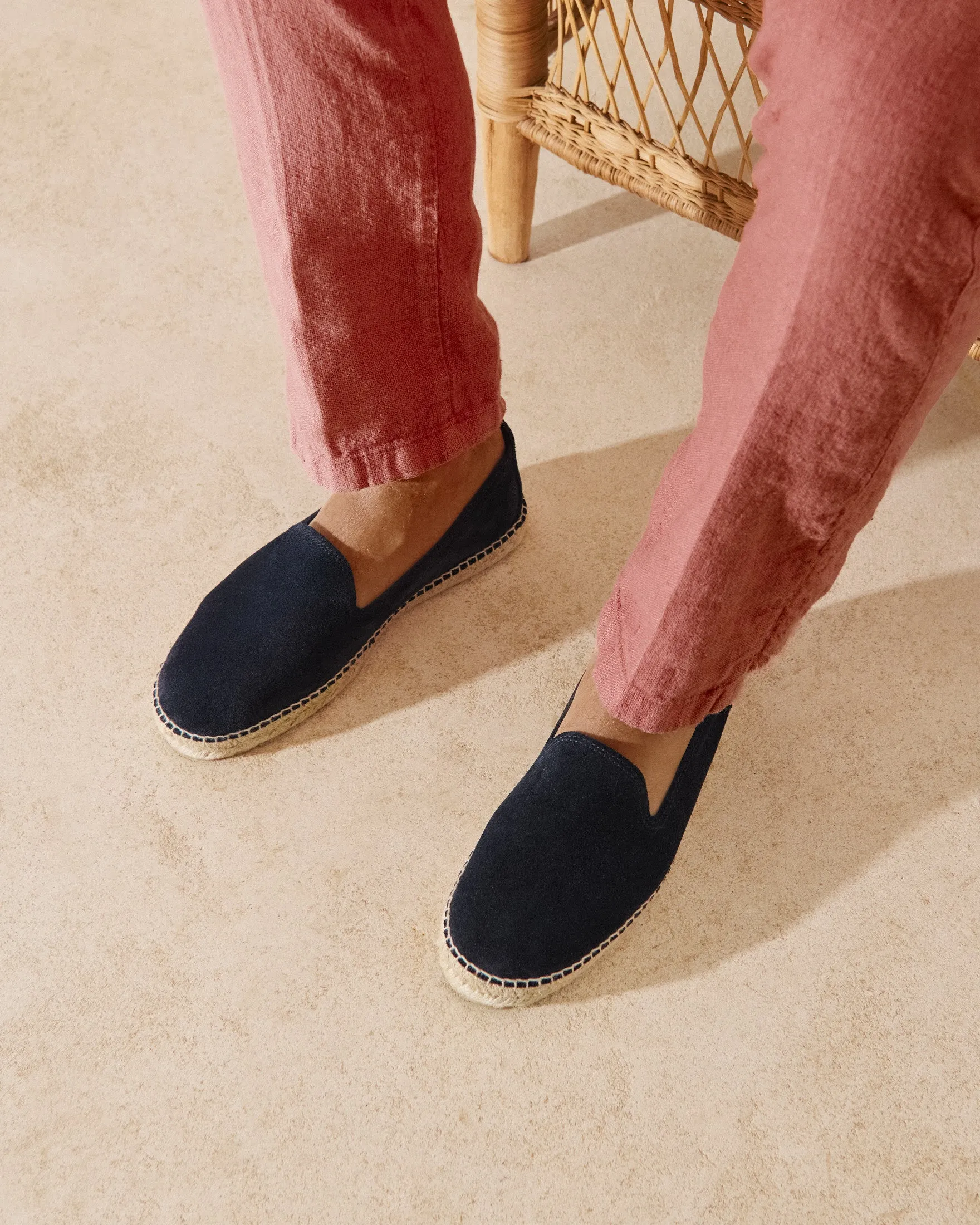 Tangana Suede Espadrilles - Q74C0 - Luca Rubinacci x Manebí Navy Blue