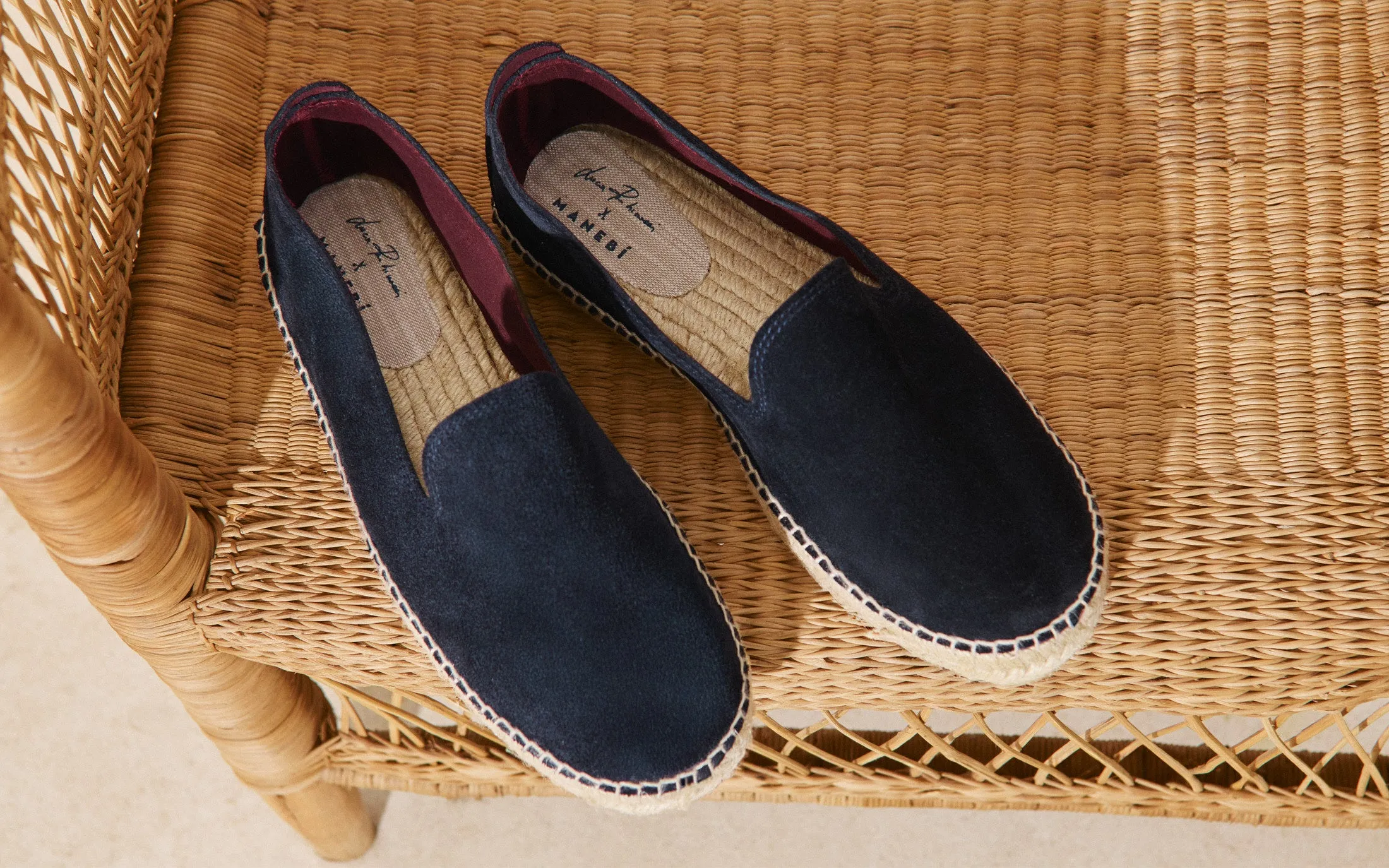 Tangana Suede Espadrilles - Q74C0 - Luca Rubinacci x Manebí Navy Blue