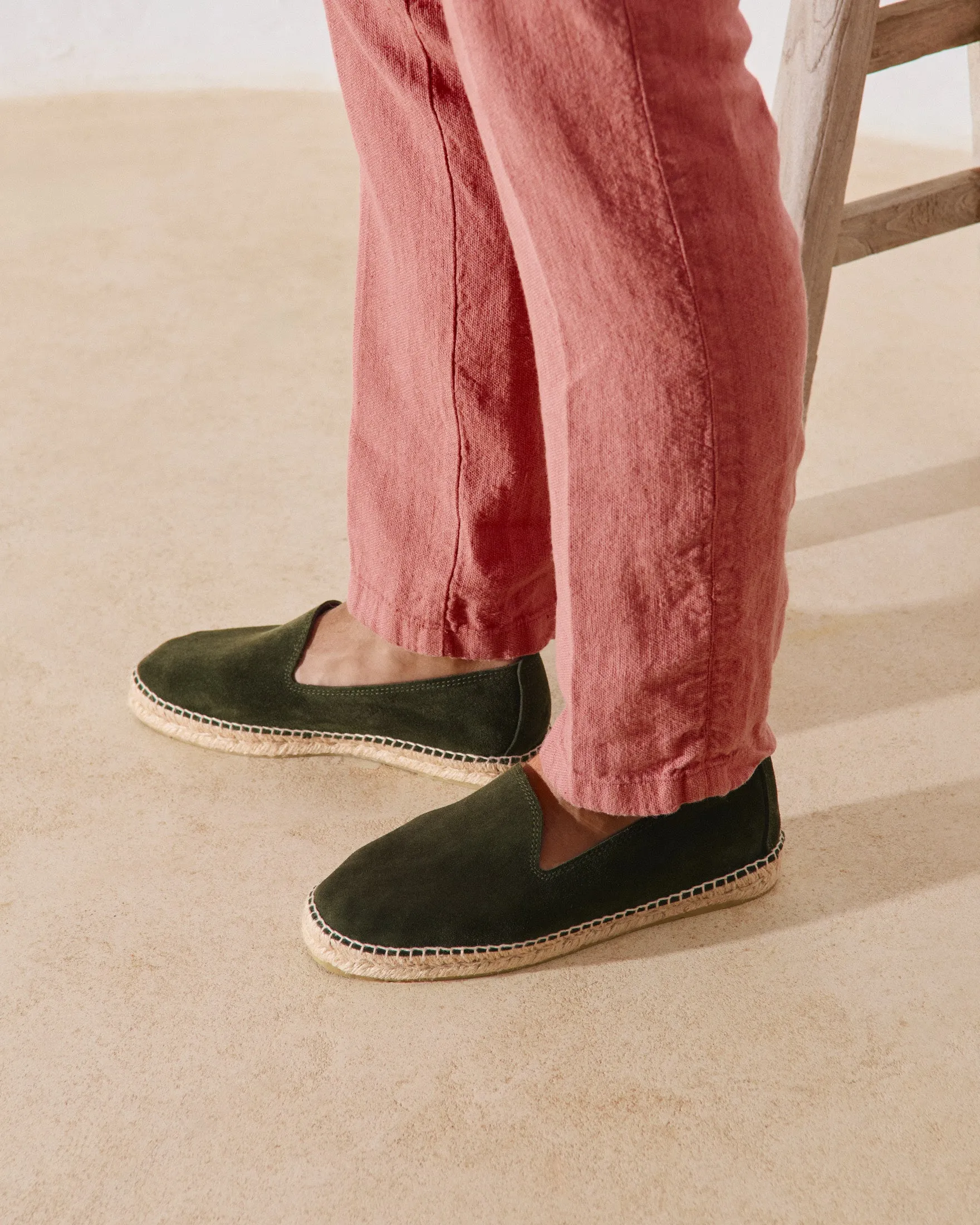 Tangana Suede Espadrilles - Q75C0 - Luca Rubinacci x Manebí Forest Green