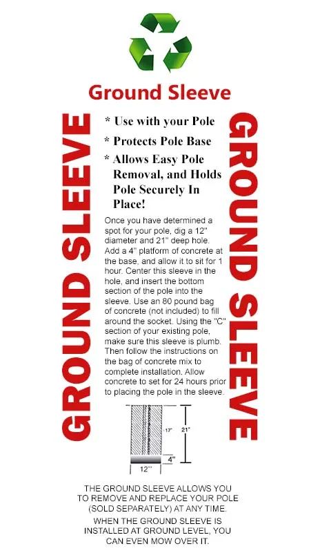 Telescoping Bat House Pole with Ground Socket and Adapter