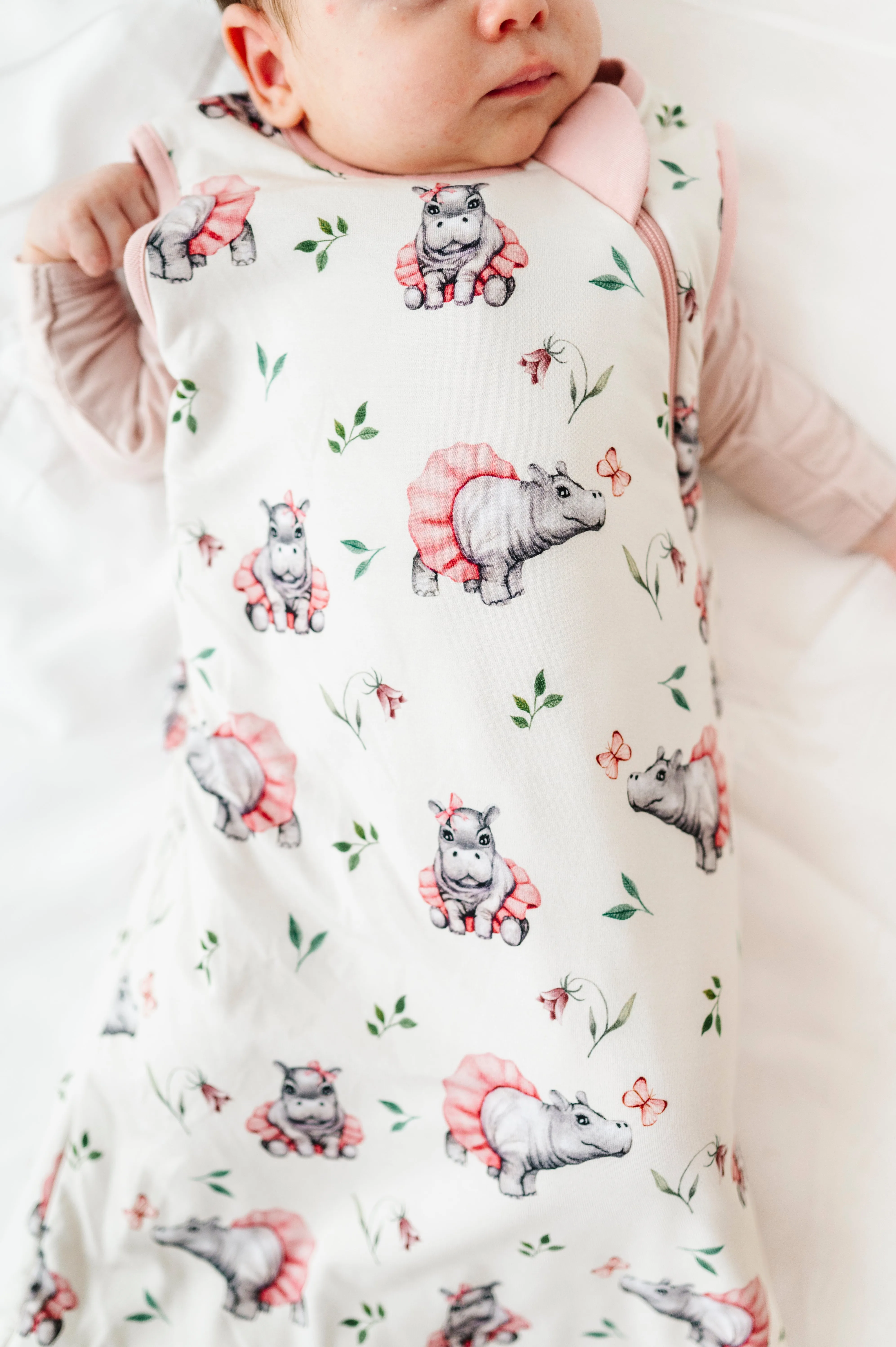 The Sleepy Sloth Tutu Cute Hippo Ballerina Print 1.0 TOG Sleep Sack