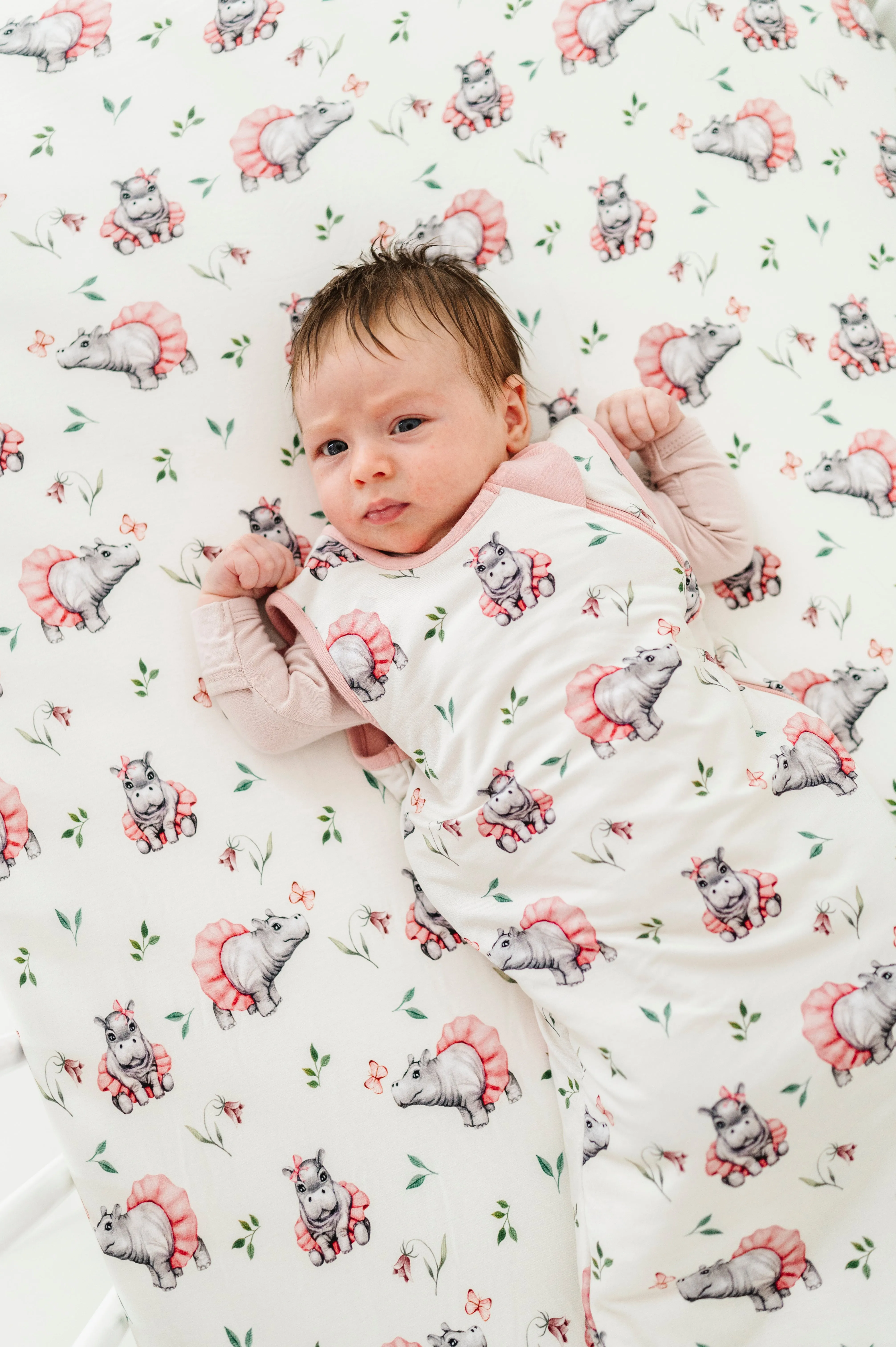 The Sleepy Sloth Tutu Cute Hippo Ballerina Print 1.0 TOG Sleep Sack