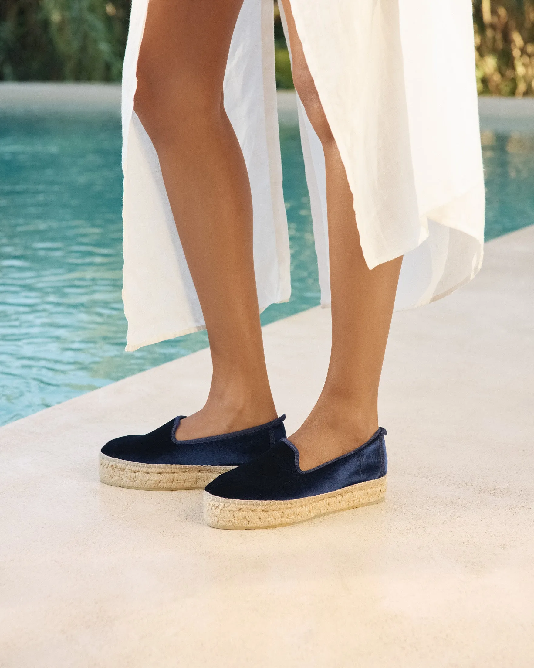 Velvet Double Sole Espadrilles - Z80D0 - Monaco Navy Blue