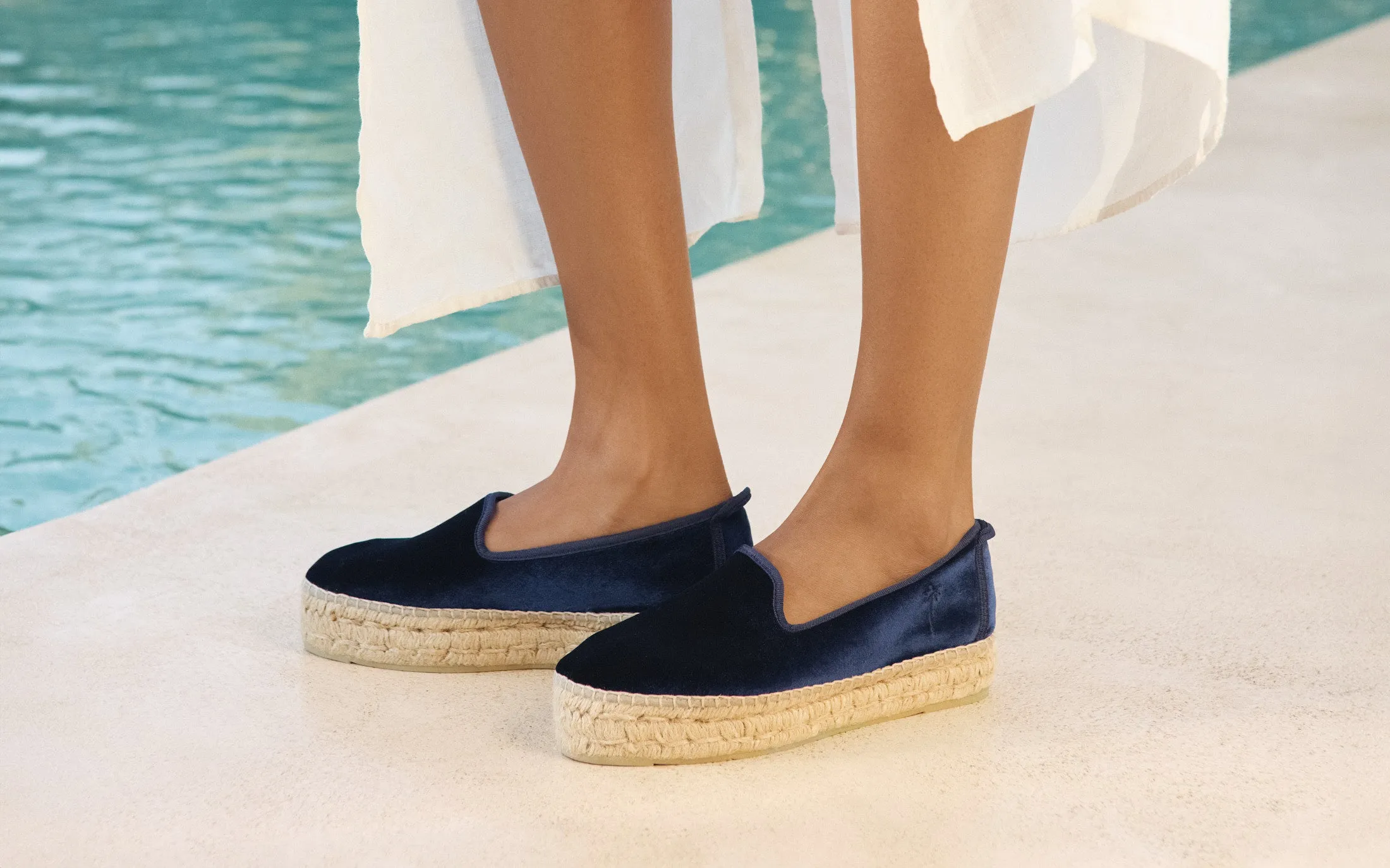 Velvet Double Sole Espadrilles - Z80D0 - Monaco Navy Blue