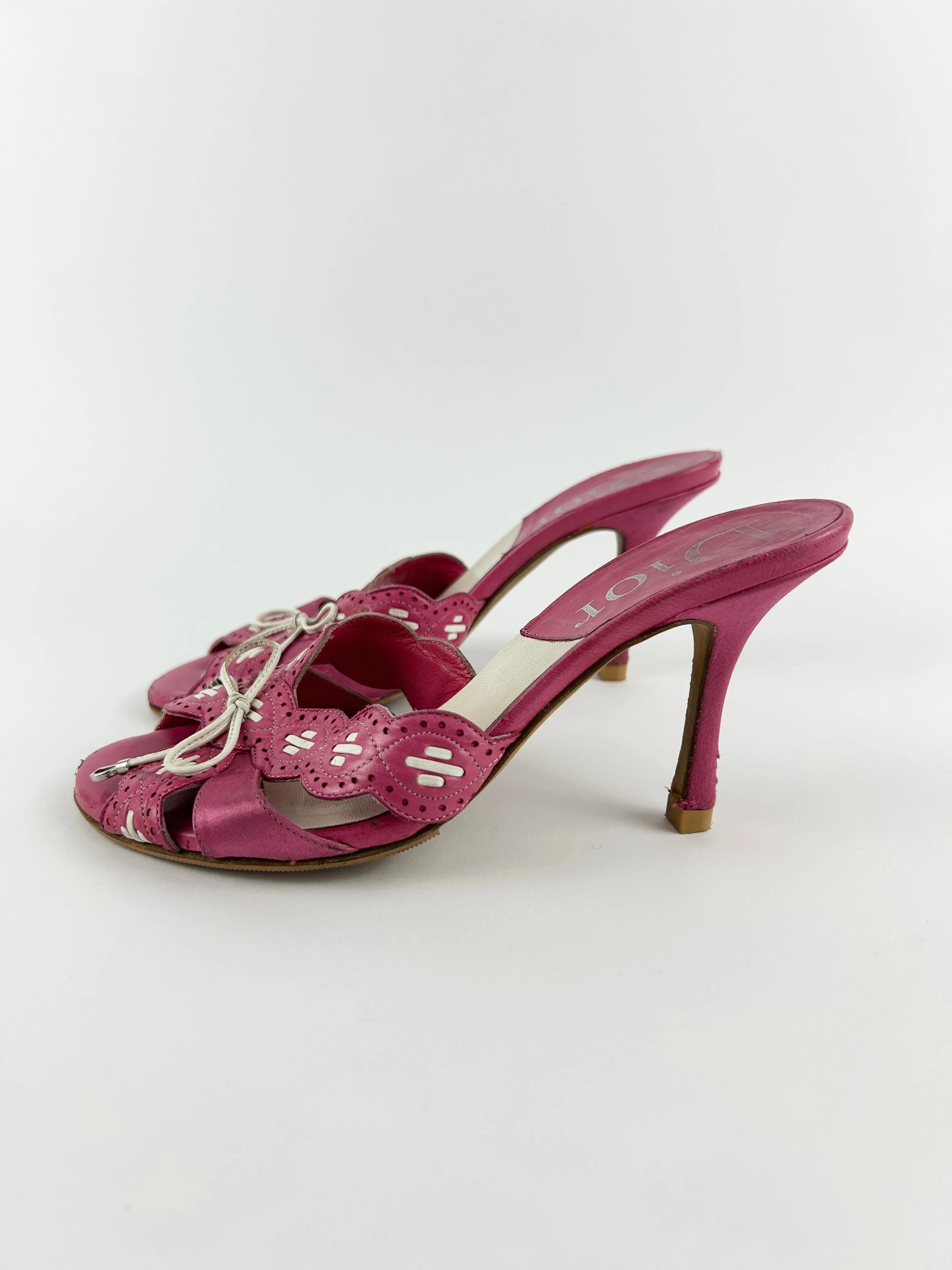 Vintage Christian Dior Flower Heels Mules