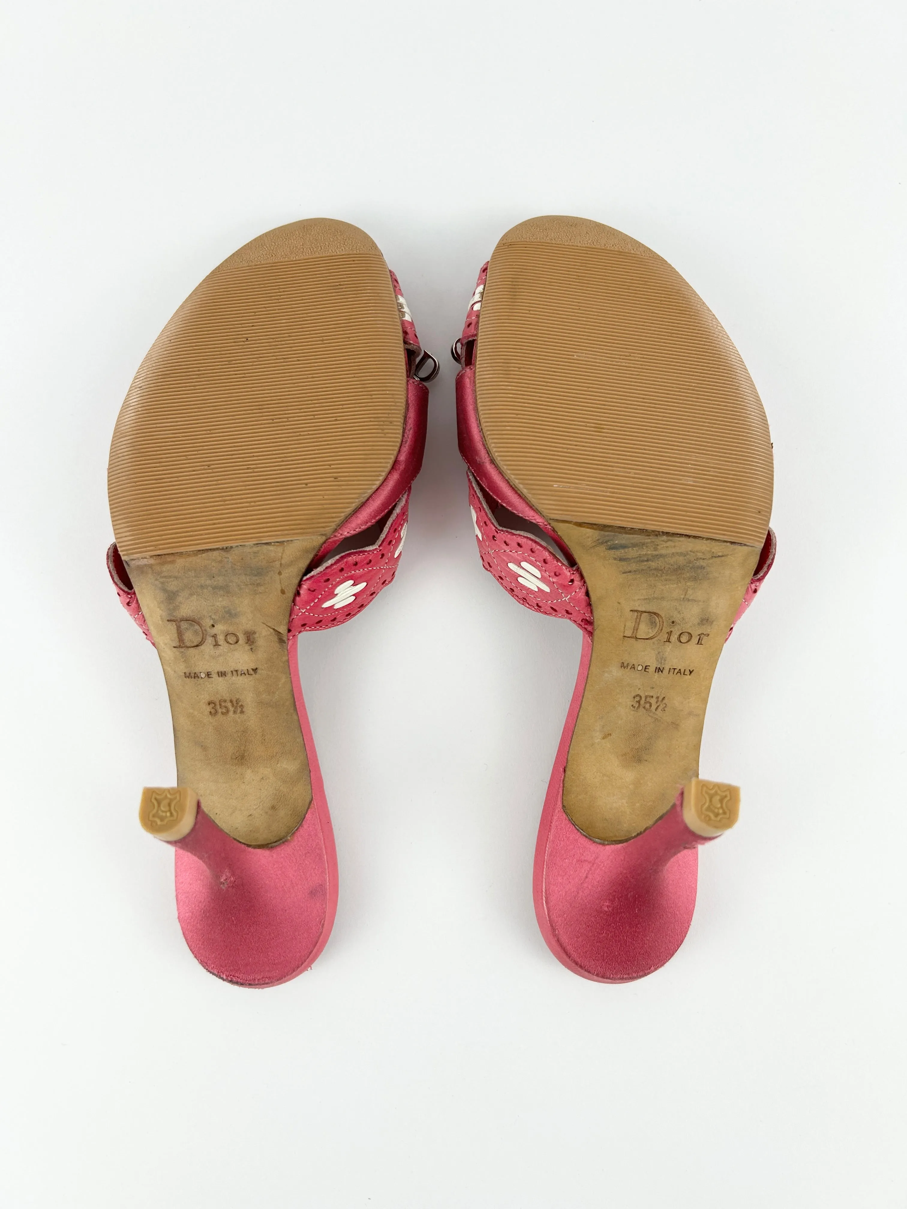 Vintage Christian Dior Flower Heels Mules
