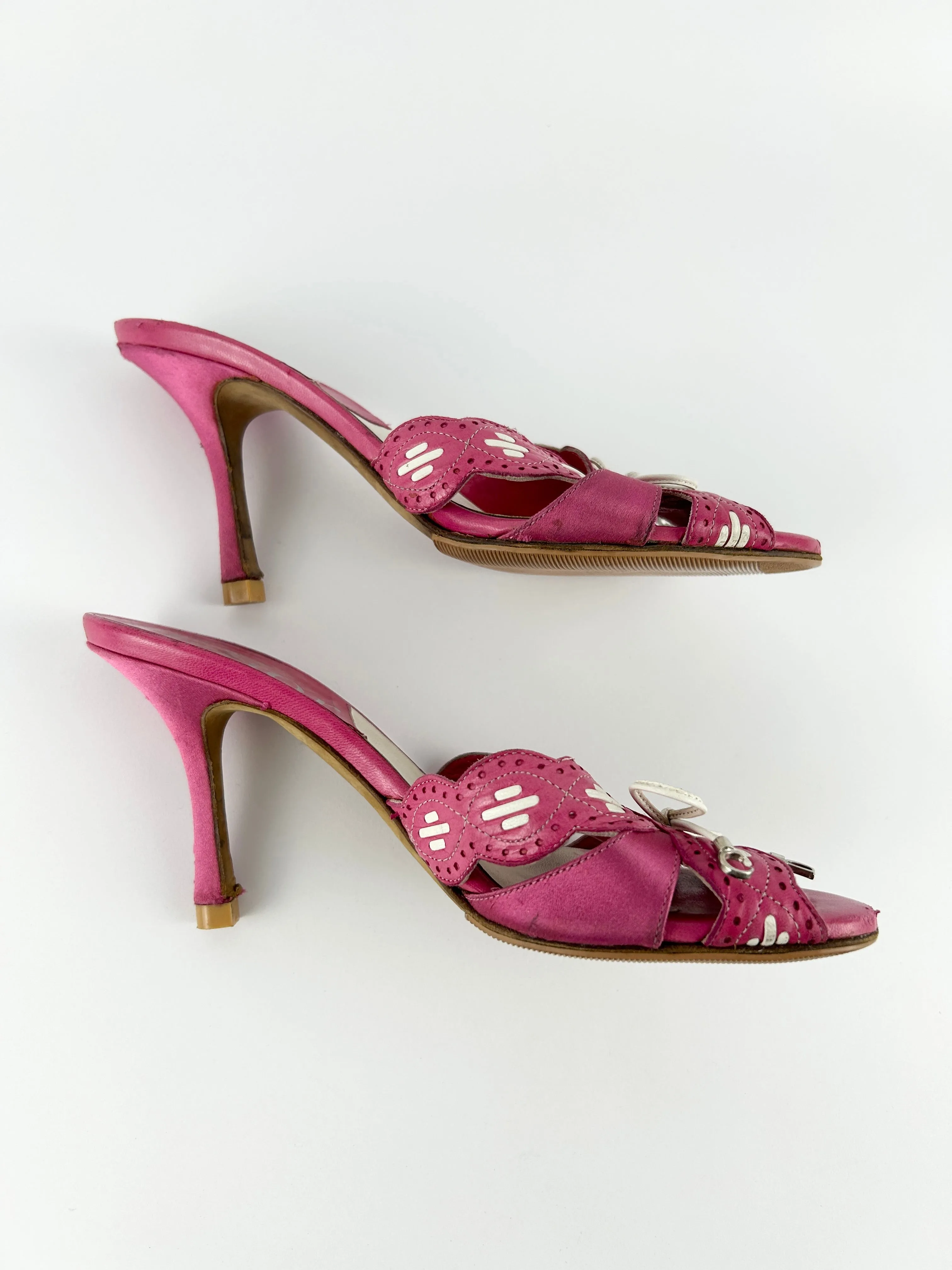 Vintage Christian Dior Flower Heels Mules