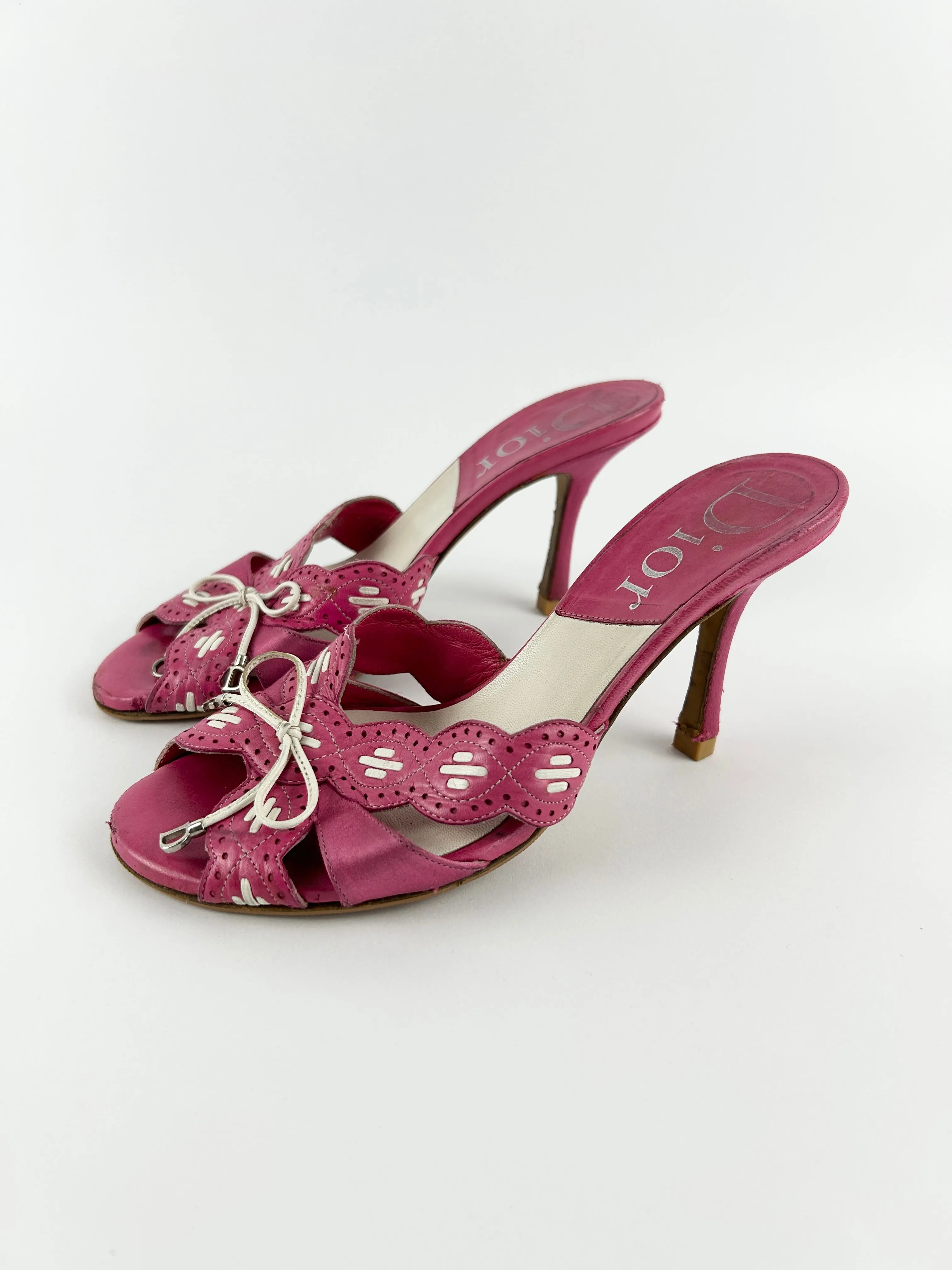 Vintage Christian Dior Flower Heels Mules