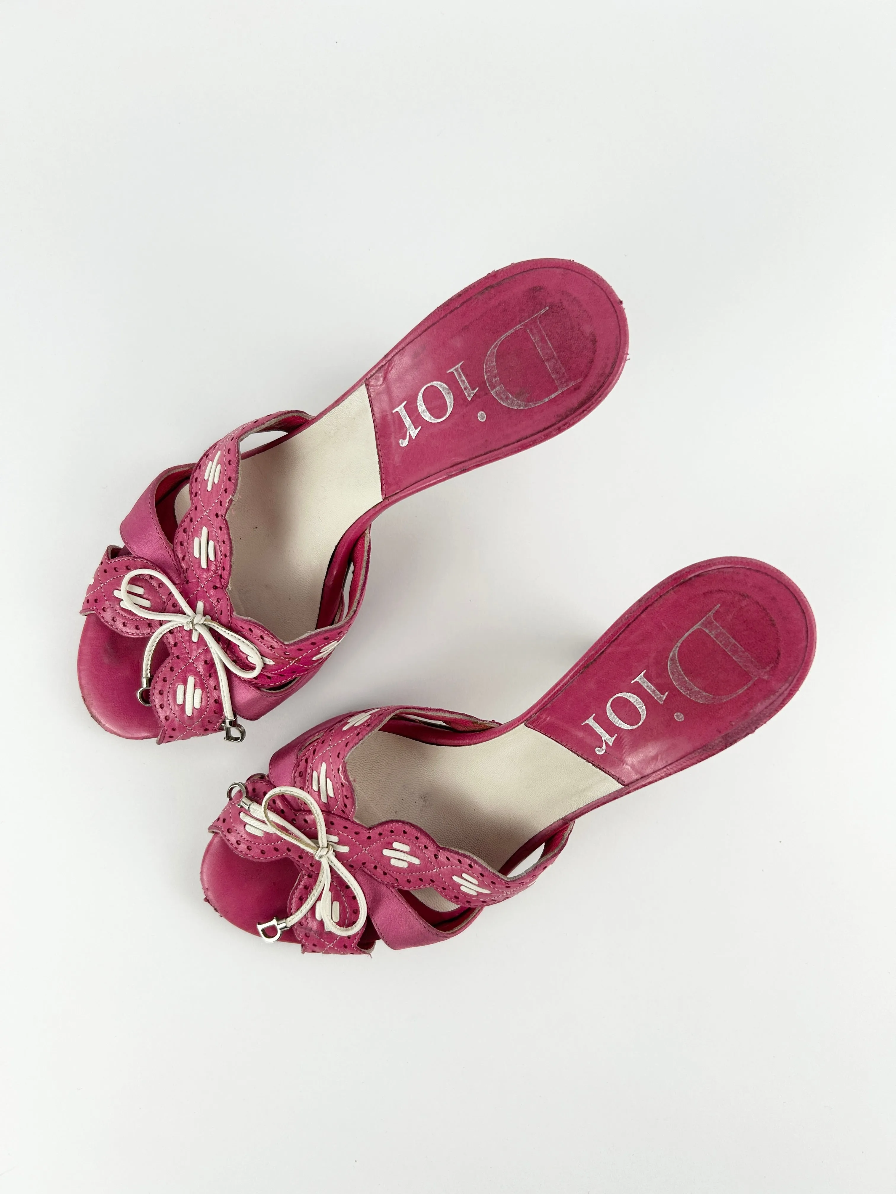 Vintage Christian Dior Flower Heels Mules