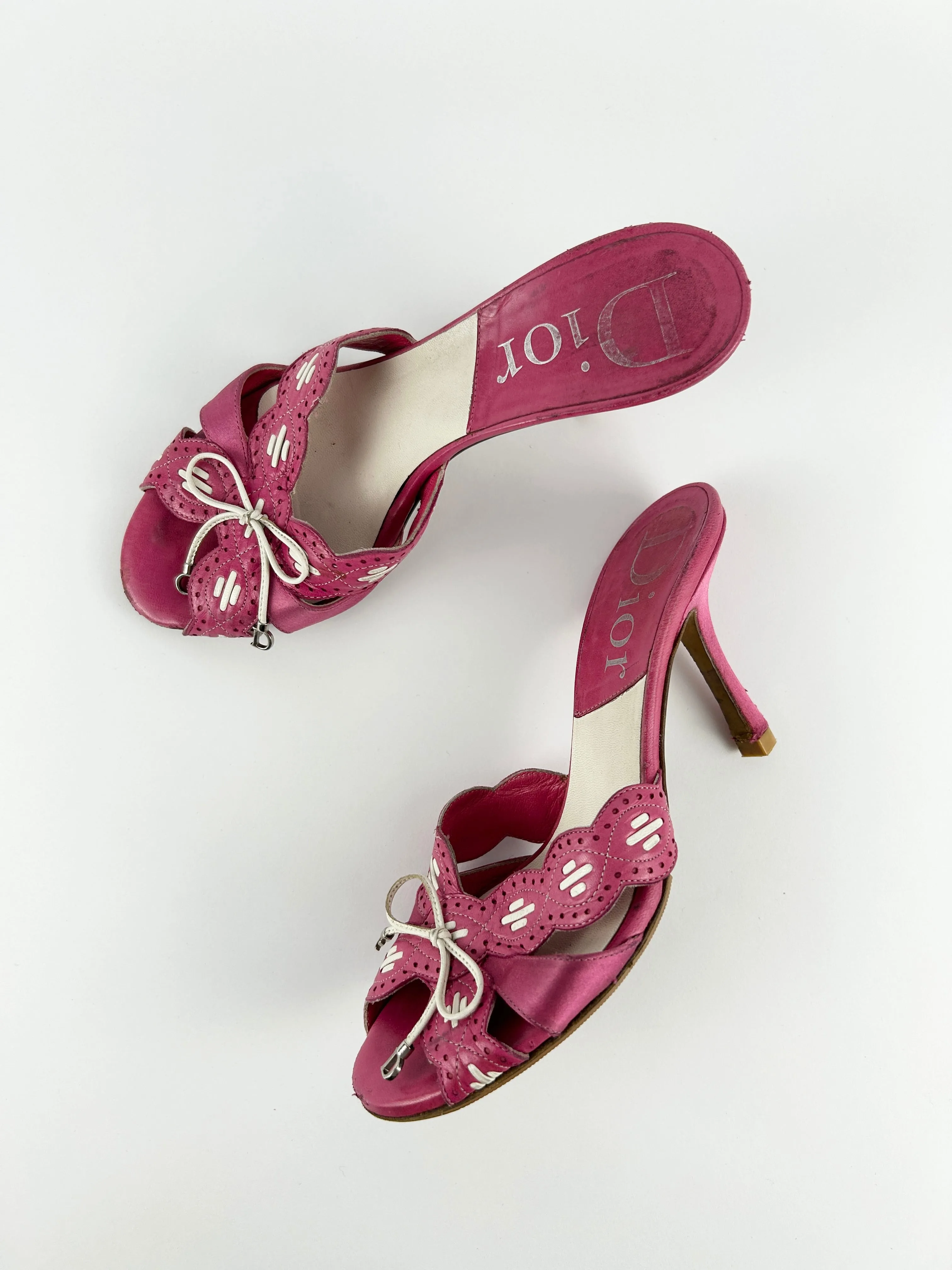 Vintage Christian Dior Flower Heels Mules