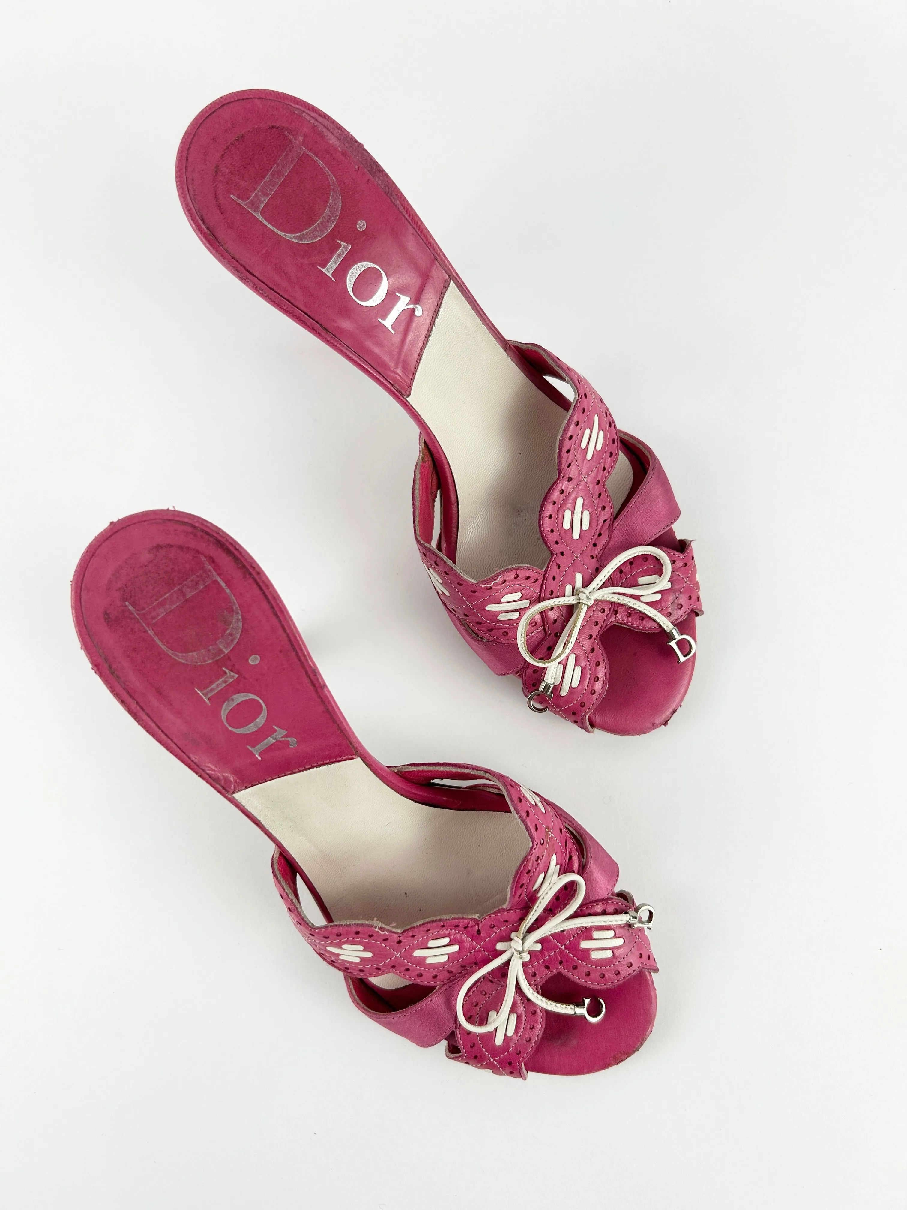 Vintage Christian Dior Flower Heels Mules
