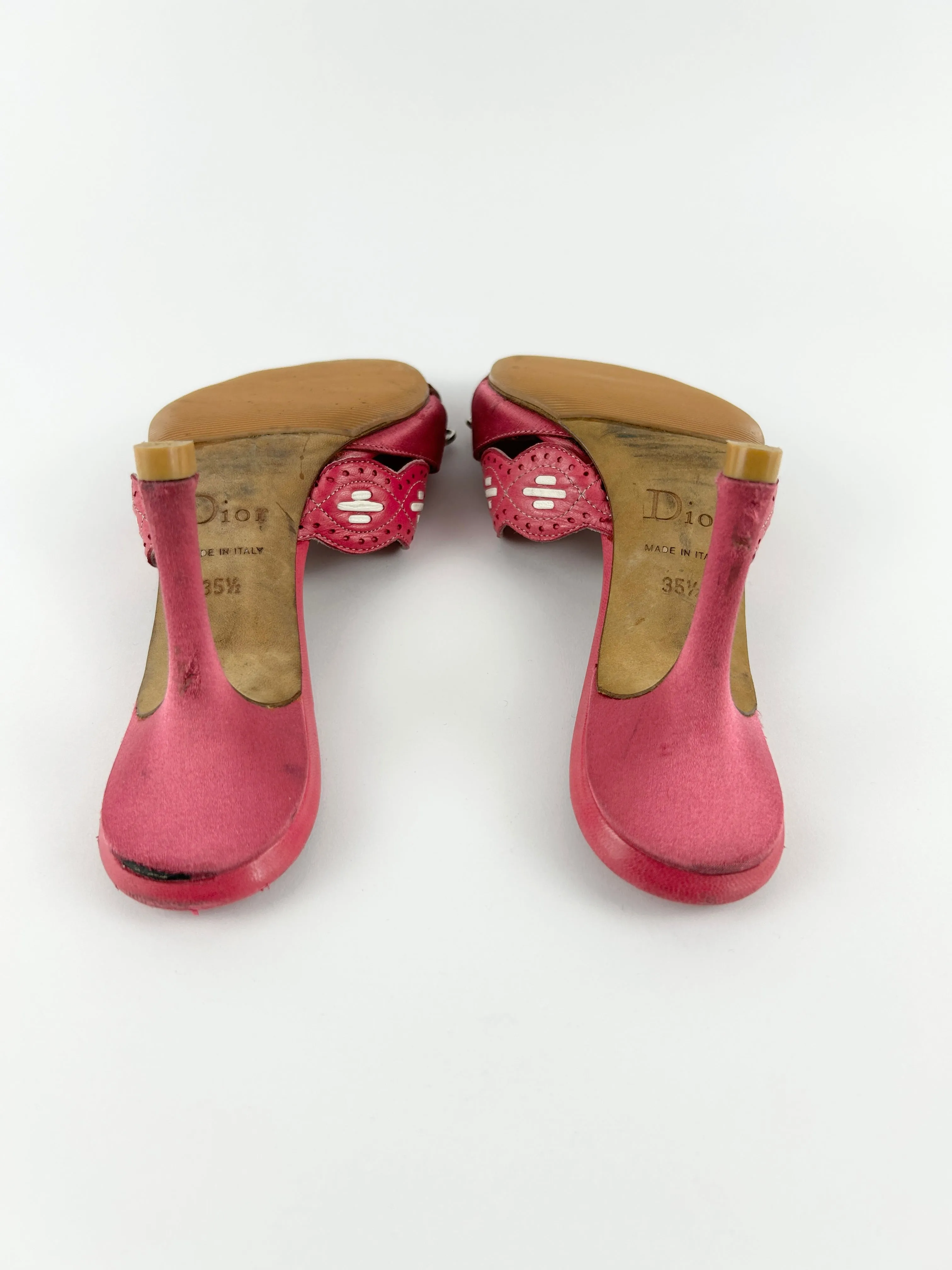 Vintage Christian Dior Flower Heels Mules