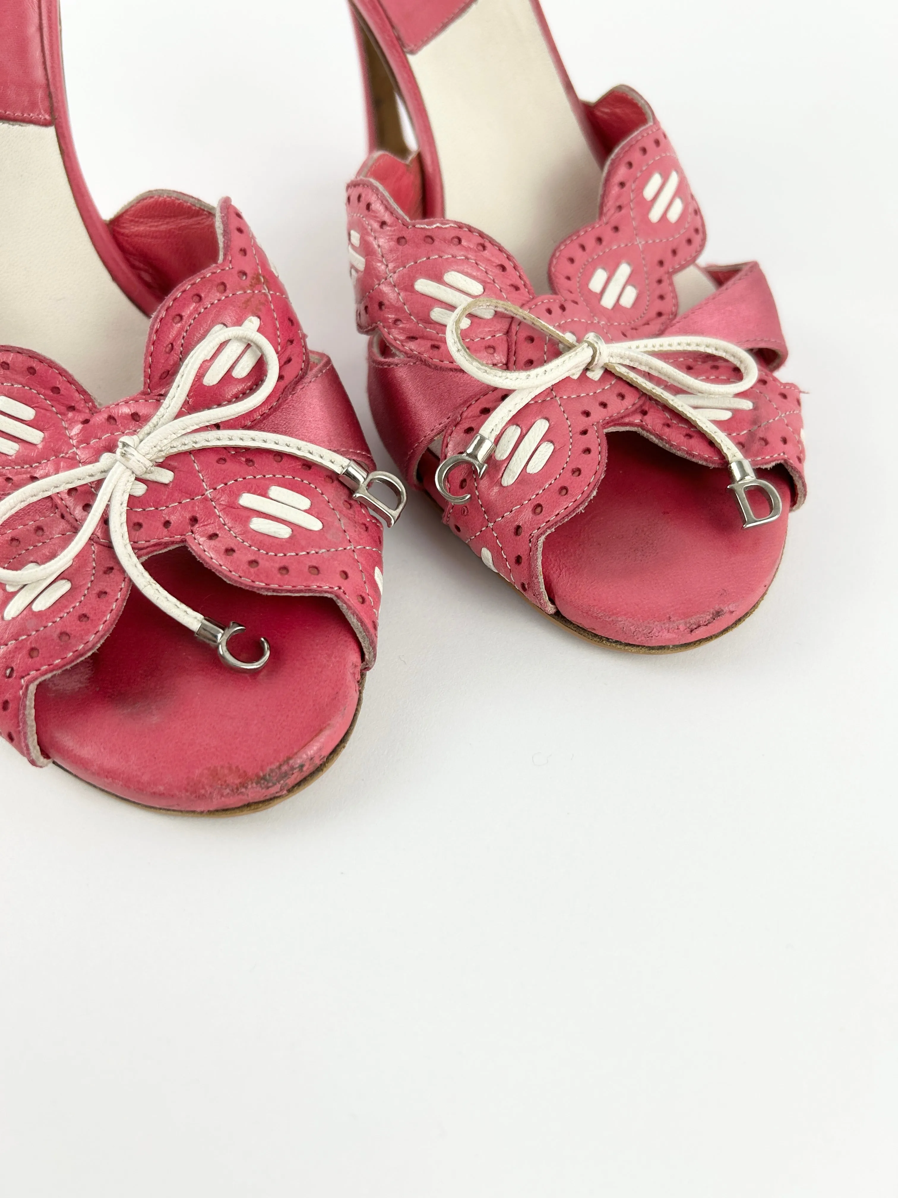 Vintage Christian Dior Flower Heels Mules