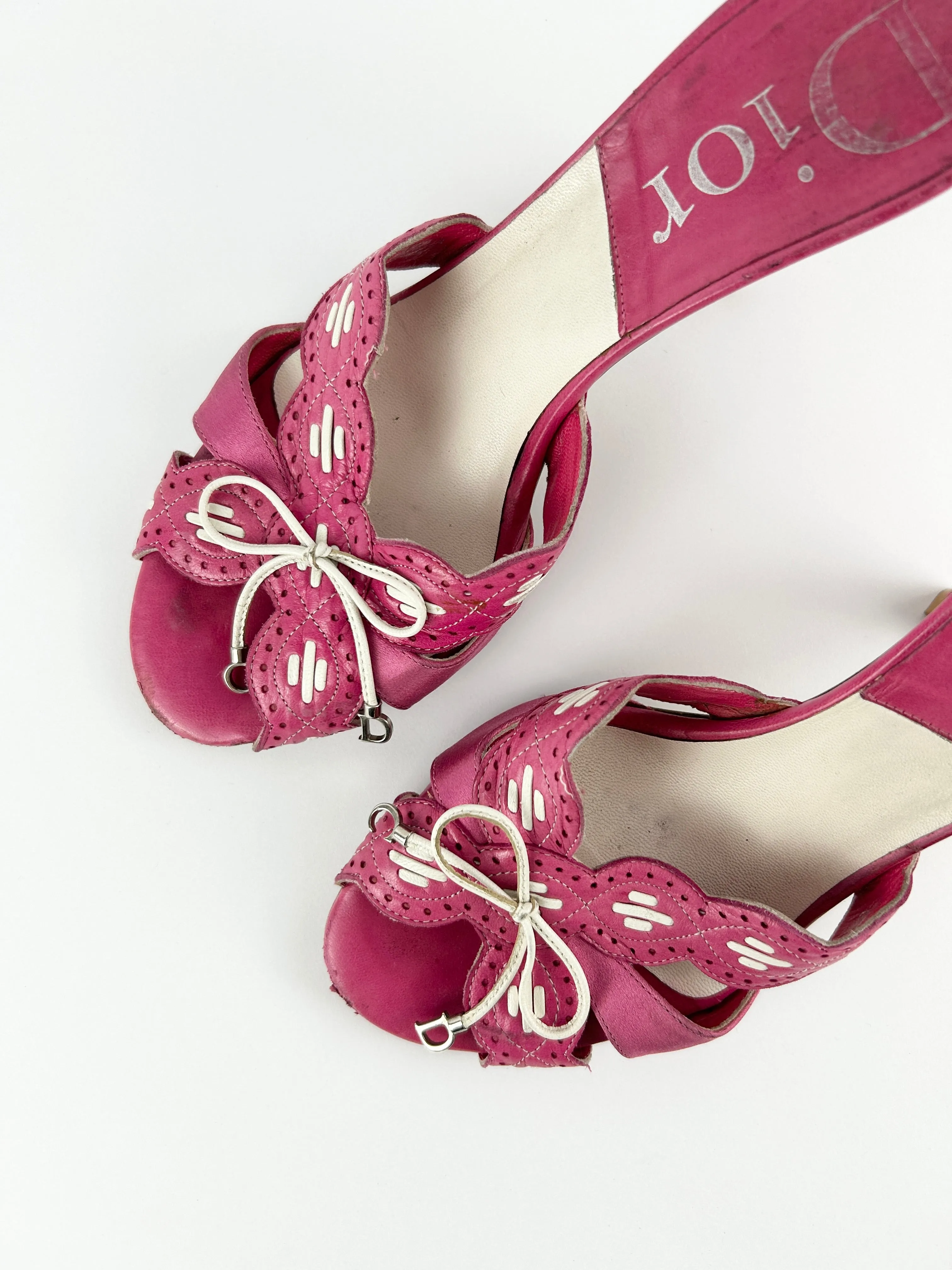 Vintage Christian Dior Flower Heels Mules