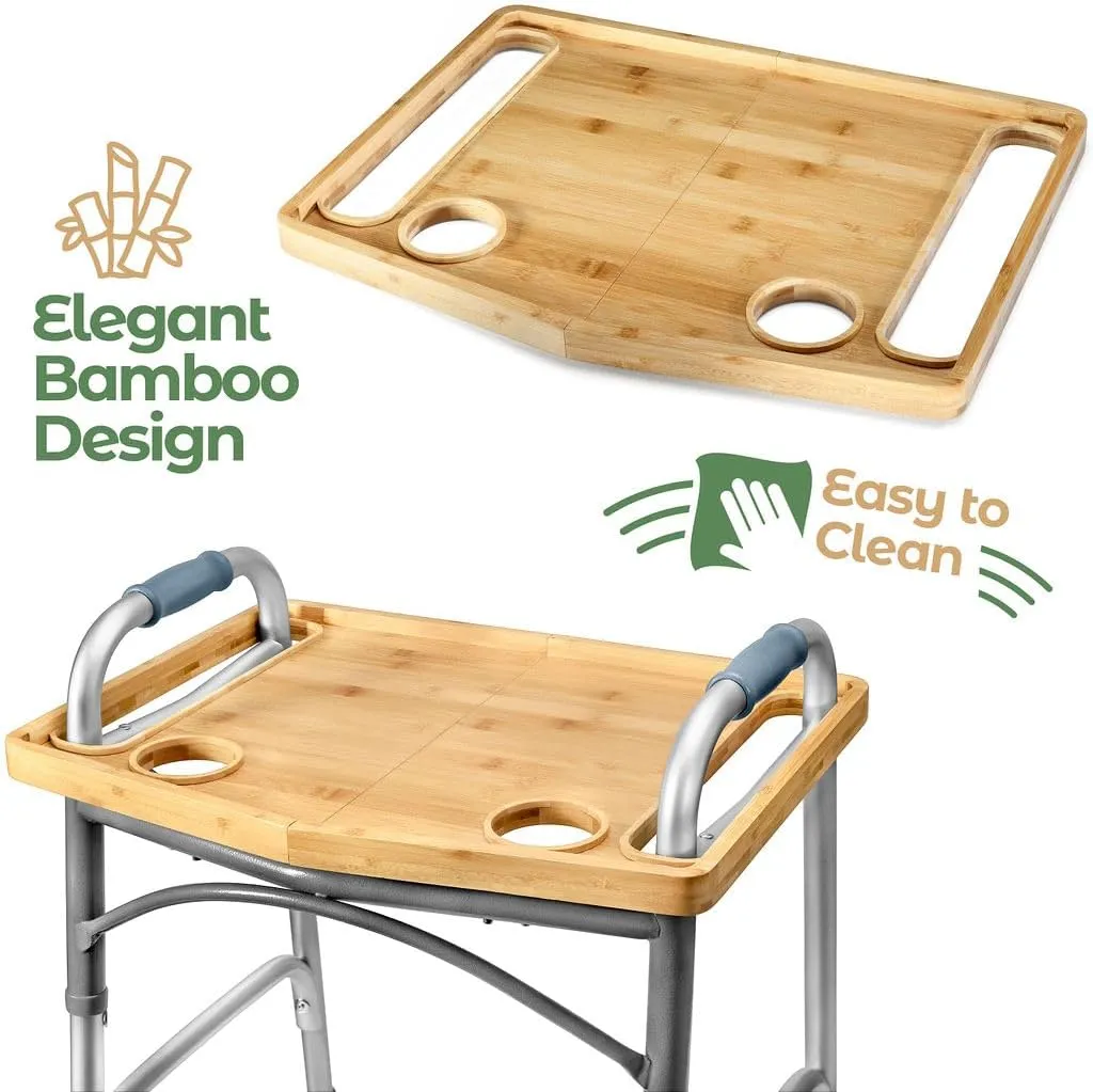 Walker Tray Table with Cup Holder Mobility Table Tray for Folding Walkers Foldab