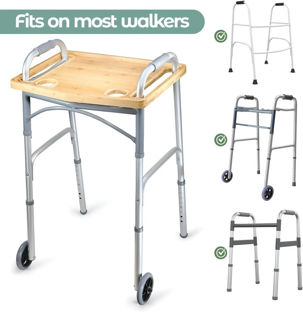 Walker Tray Table with Cup Holder Mobility Table Tray for Folding Walkers Foldab