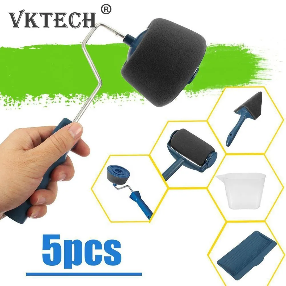 Wall Paint Roller Multifunctional Corner Brush Handle Household Painting 5pcs