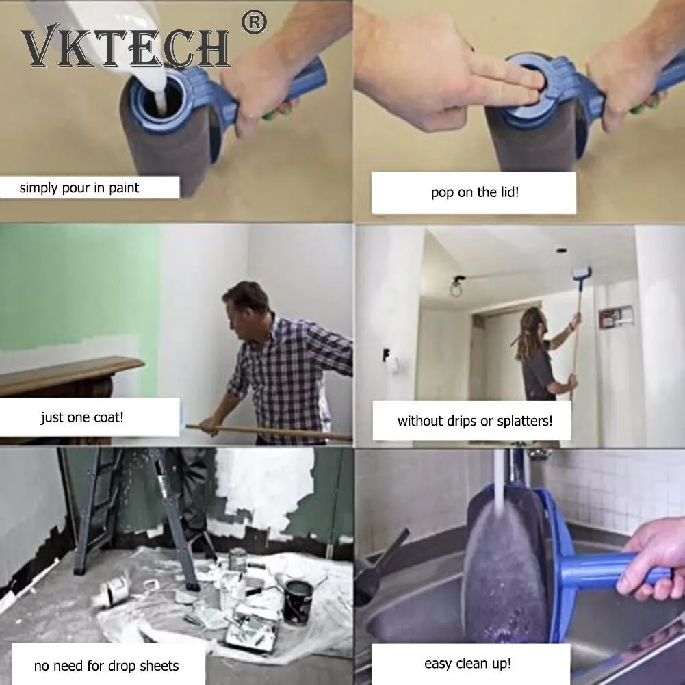 Wall Paint Roller Multifunctional Corner Brush Handle Household Painting 5pcs