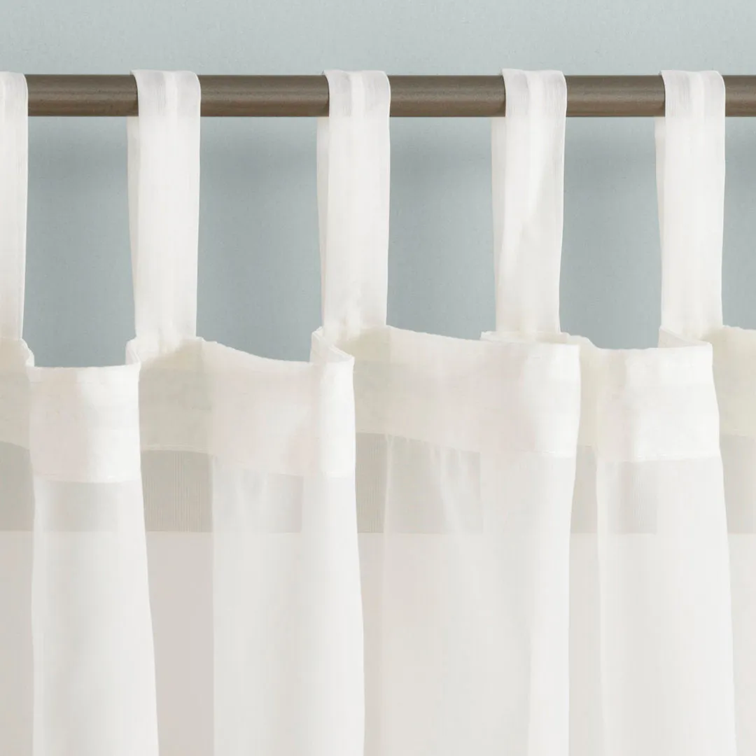 Wayfair Basics® Sheer Tab Top Curtain Panel Wayfair Basics® Curtain Color: Eggshell Size per Panel: 59"W x 63"L