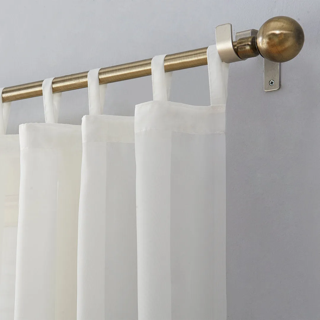 Wayfair Basics® Sheer Tab Top Curtain Panel Wayfair Basics® Curtain Color: Eggshell Size per Panel: 59"W x 63"L