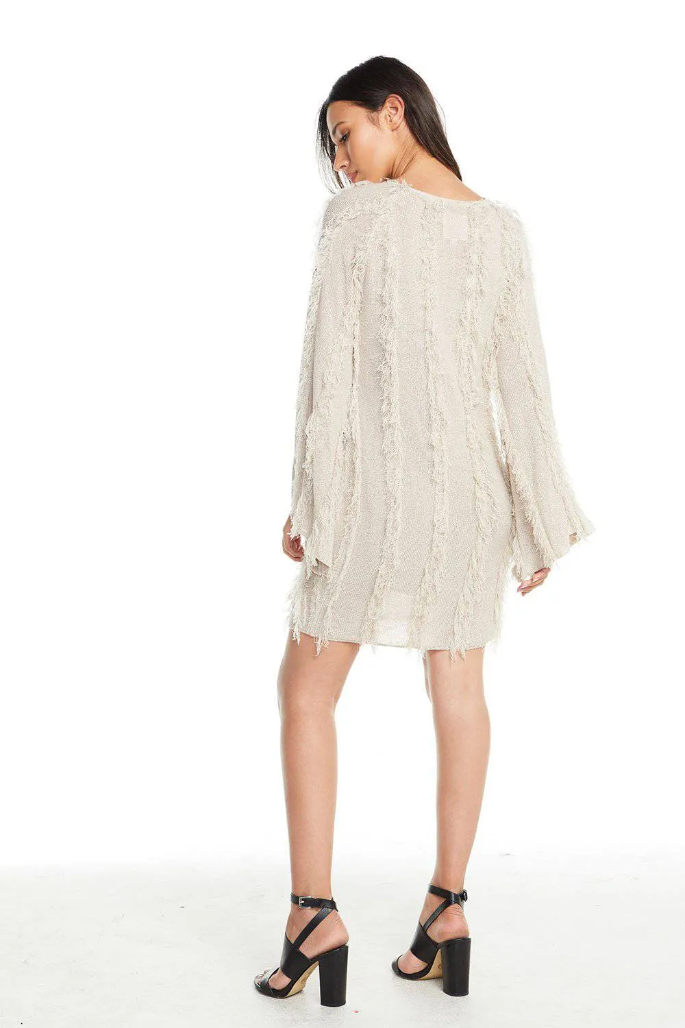 Wide Neck Raglan Sweater Dress