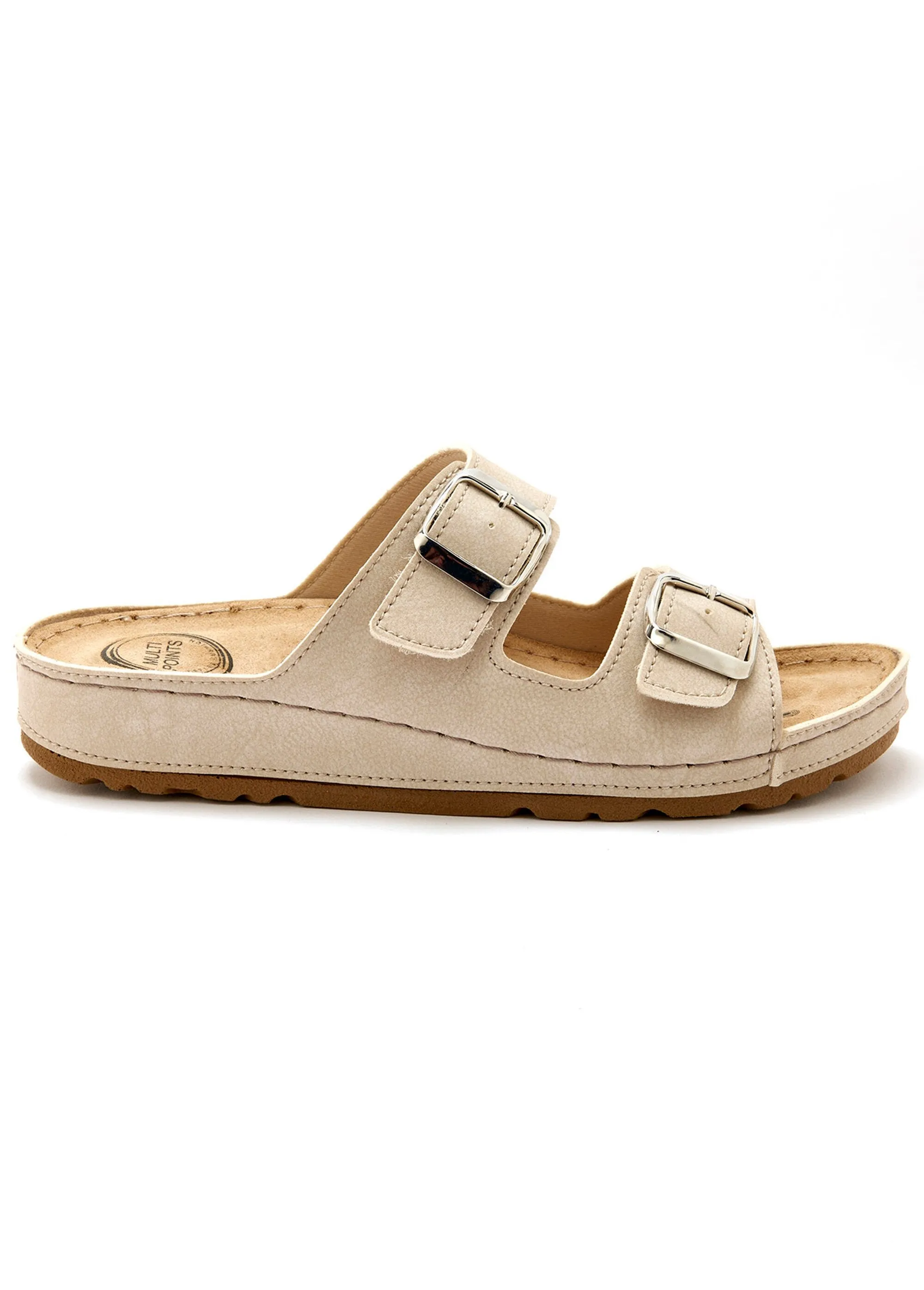 Wide width foot reflexology mules