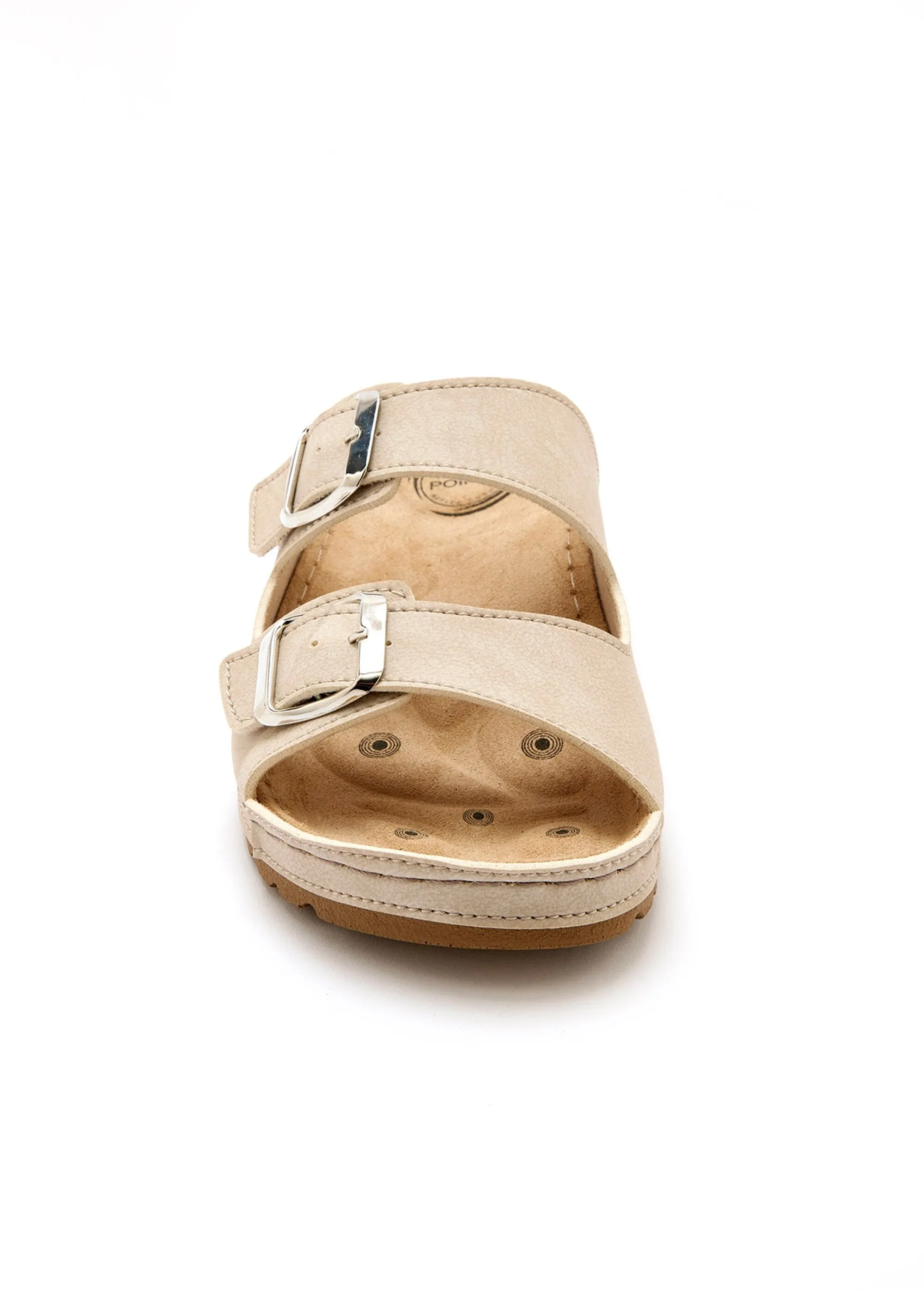 Wide width foot reflexology mules