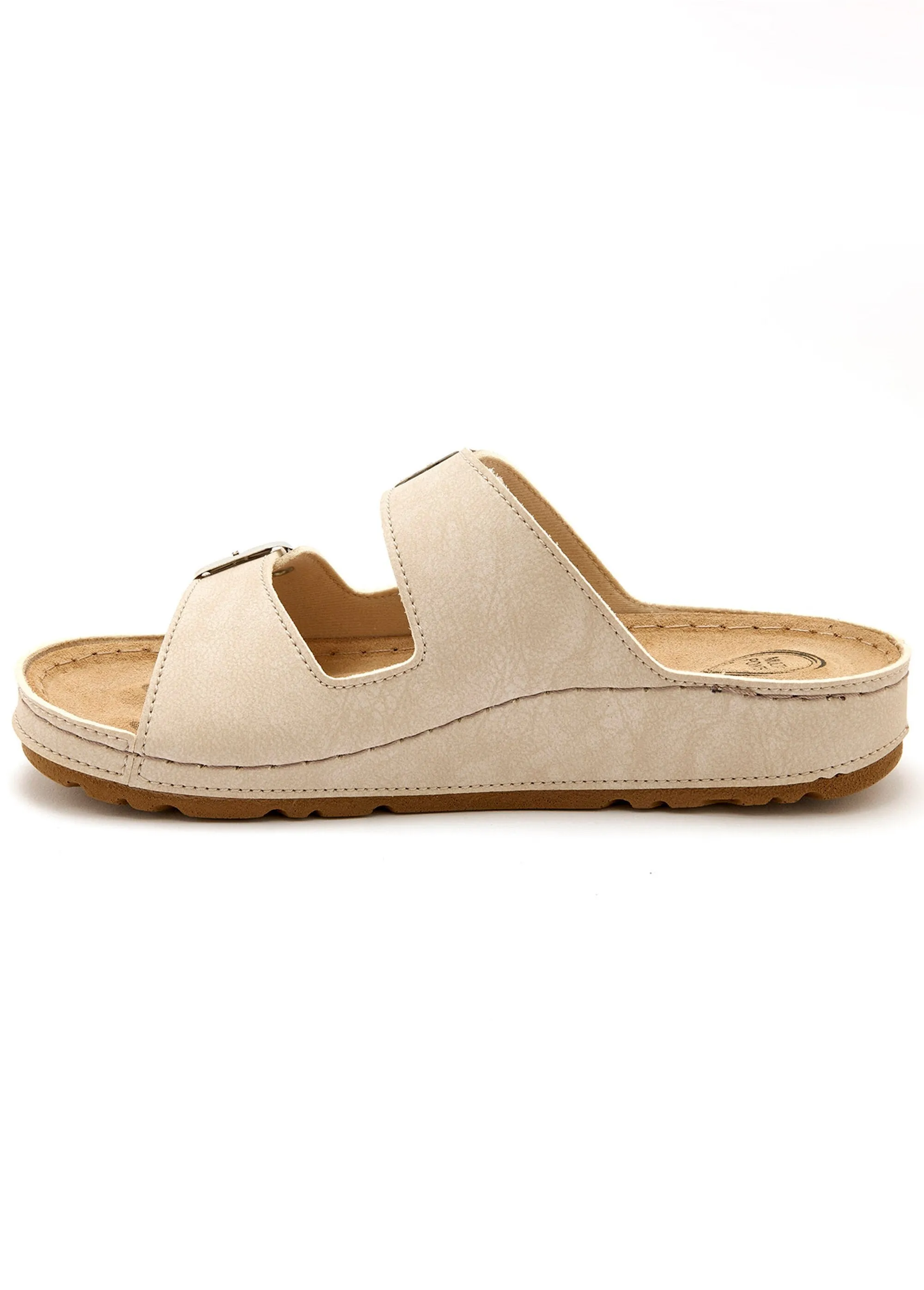Wide width foot reflexology mules