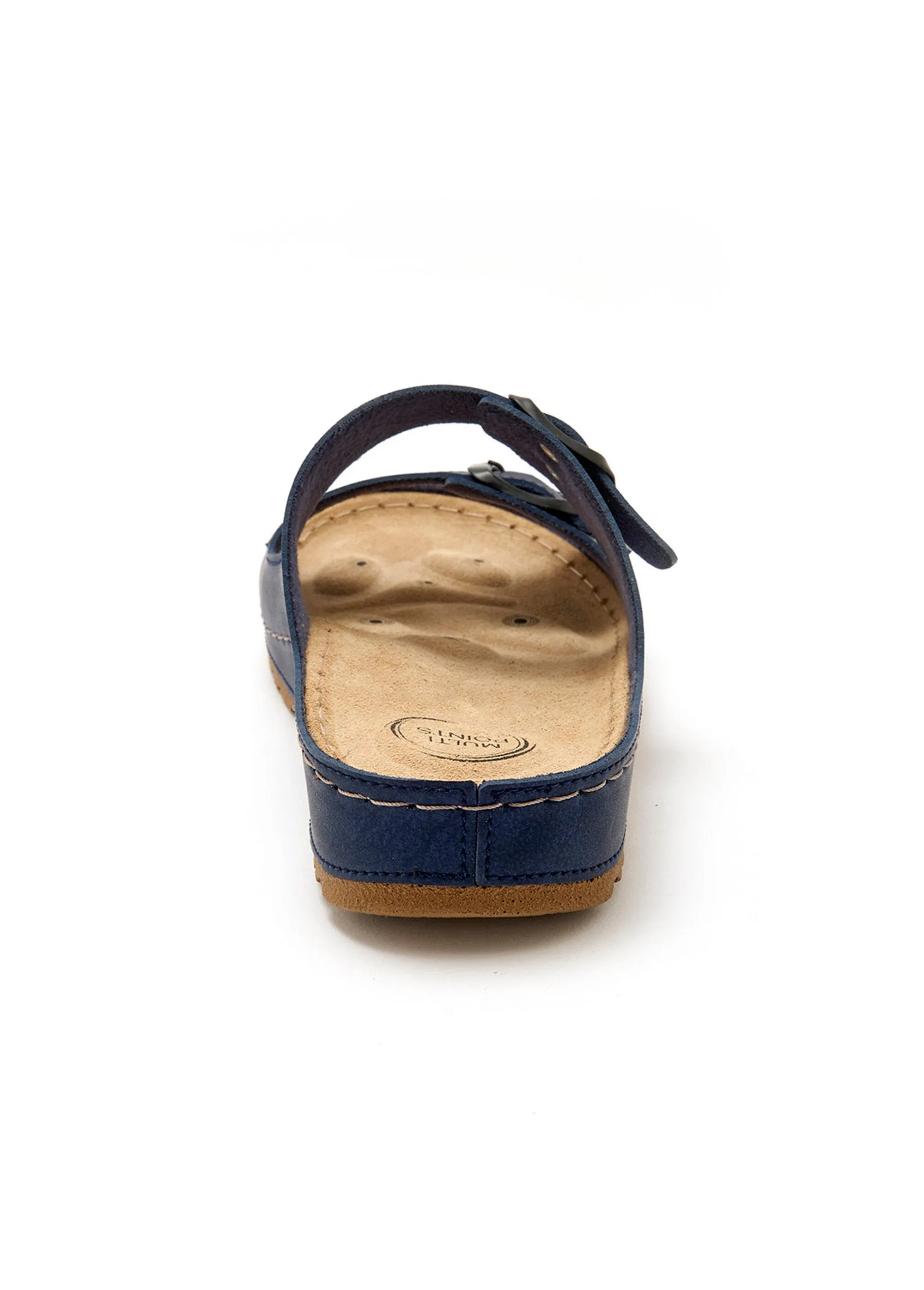 Wide width foot reflexology mules