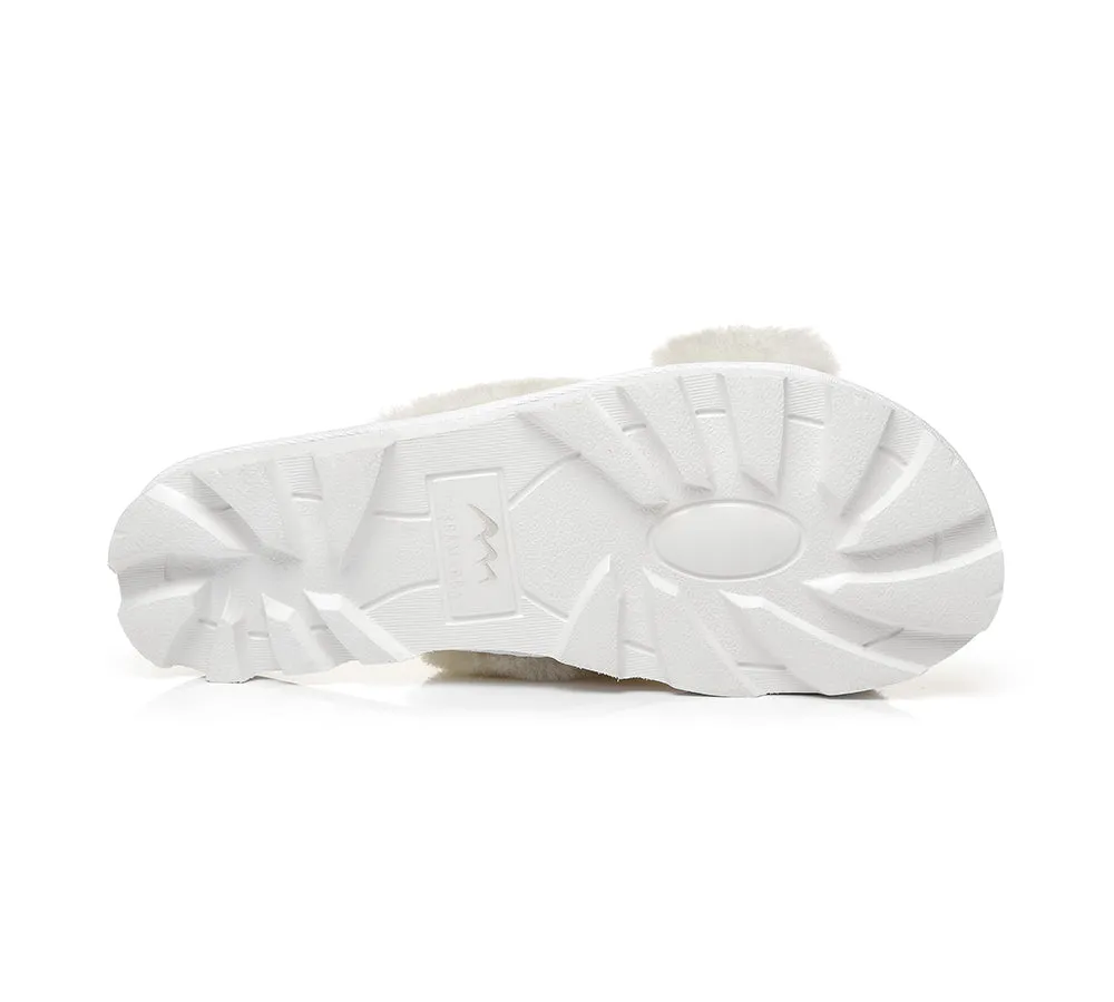 Women Cross Fluffy Slides Nancy