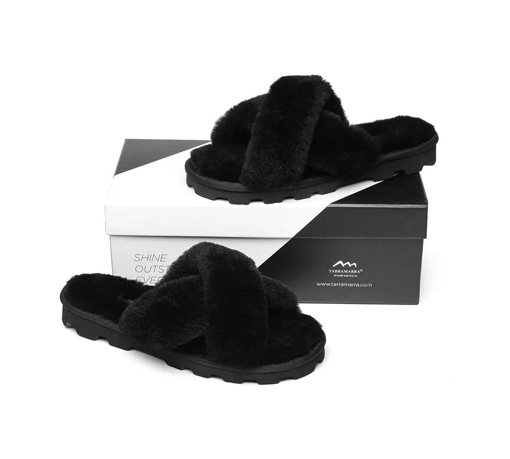 Women Cross Fluffy Slides Nancy