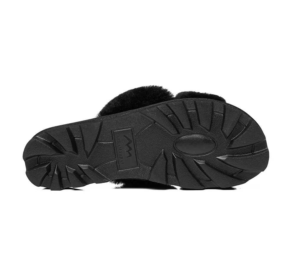 Women Cross Fluffy Slides Nancy