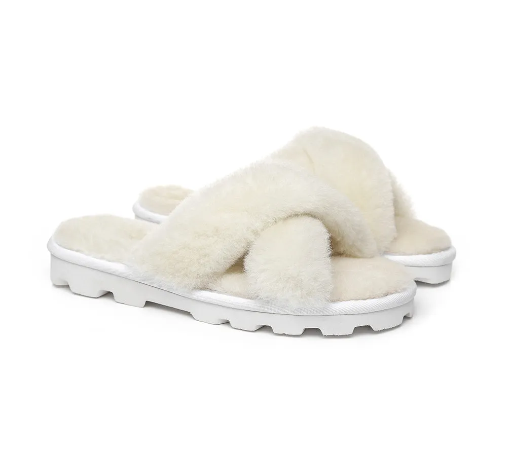 Women Cross Fluffy Slides Nancy