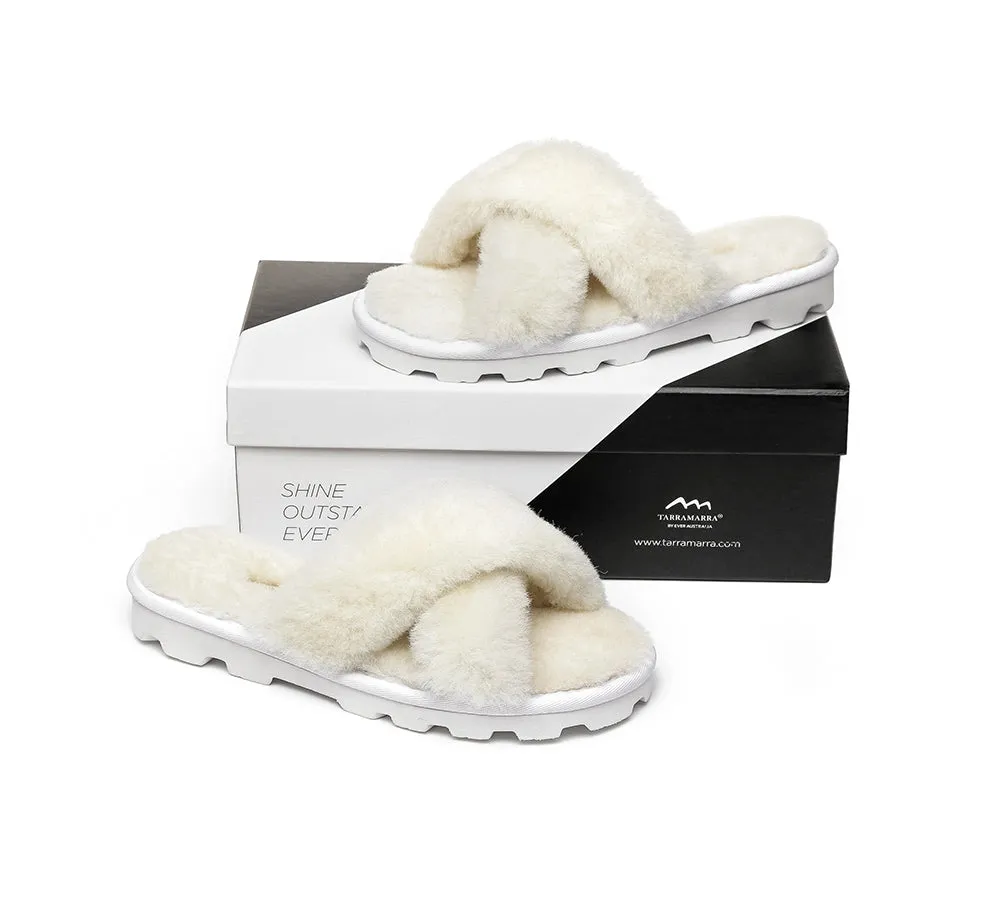 Women Cross Fluffy Slides Nancy