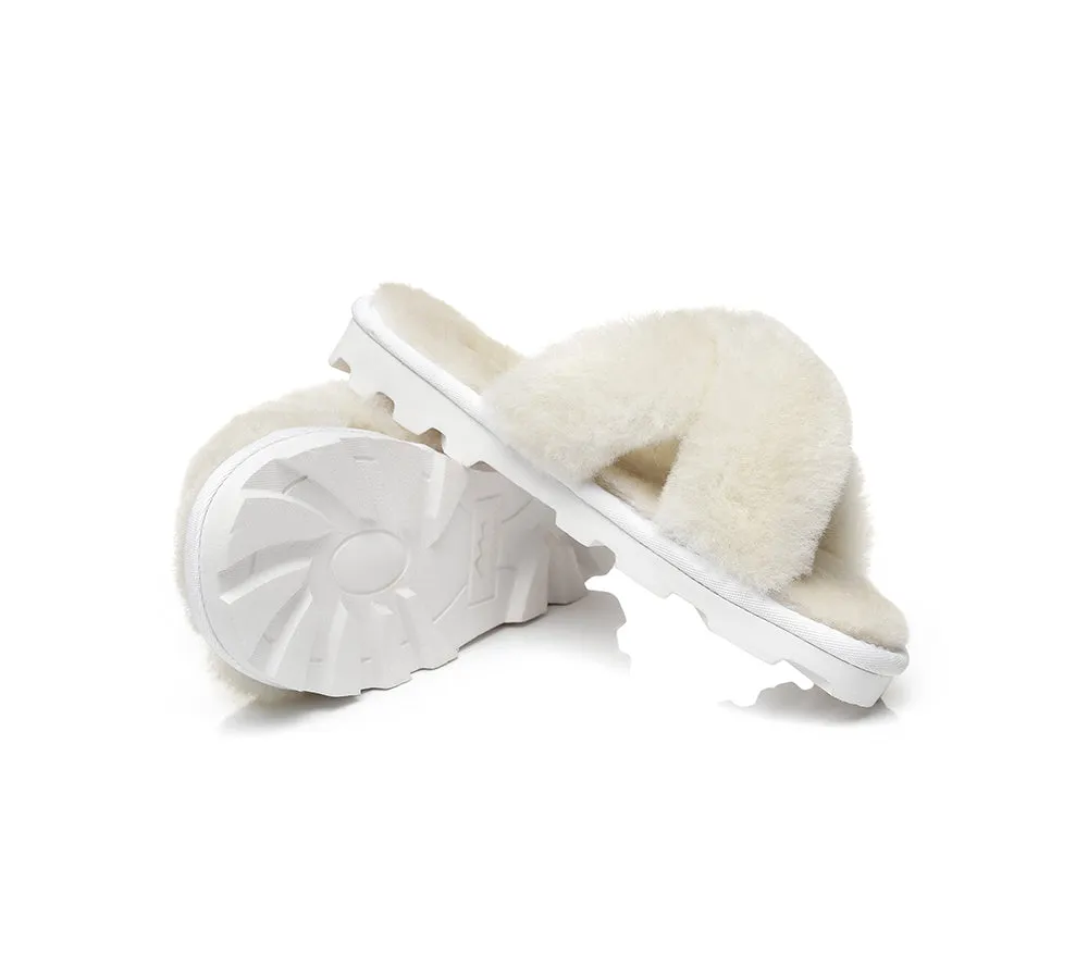 Women Cross Fluffy Slides Nancy