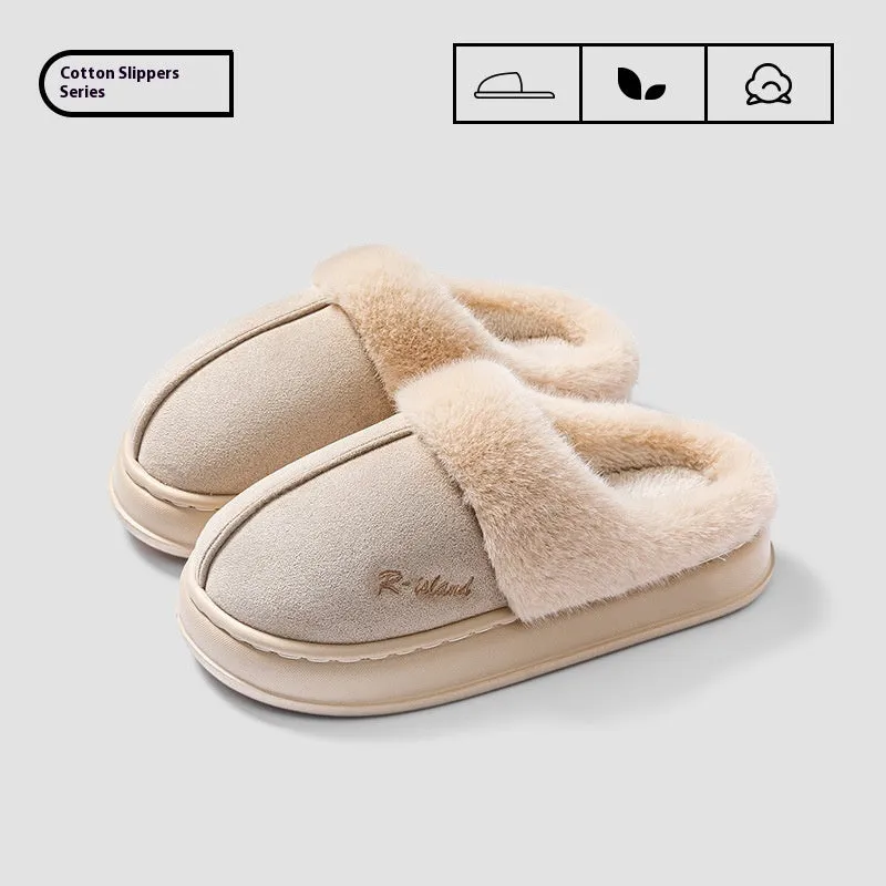 Women Men Non-slip Soft Slides Indoor Fluffy Home Cotton Shoes