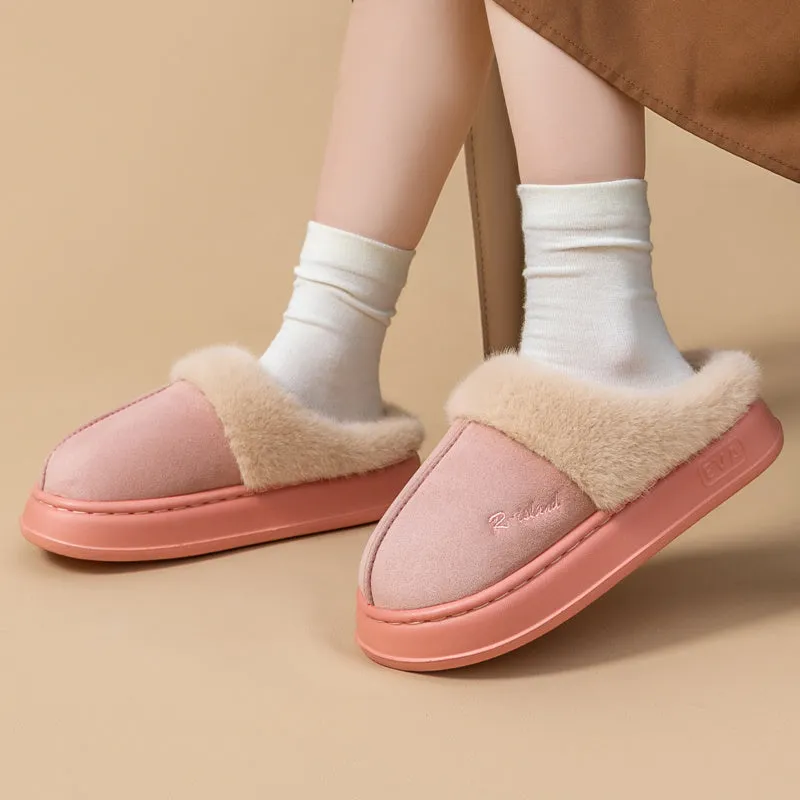 Women Men Non-slip Soft Slides Indoor Fluffy Home Cotton Shoes