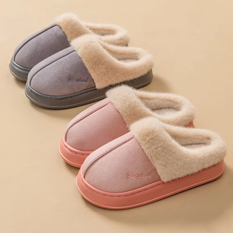 Women Men Non-slip Soft Slides Indoor Fluffy Home Cotton Shoes