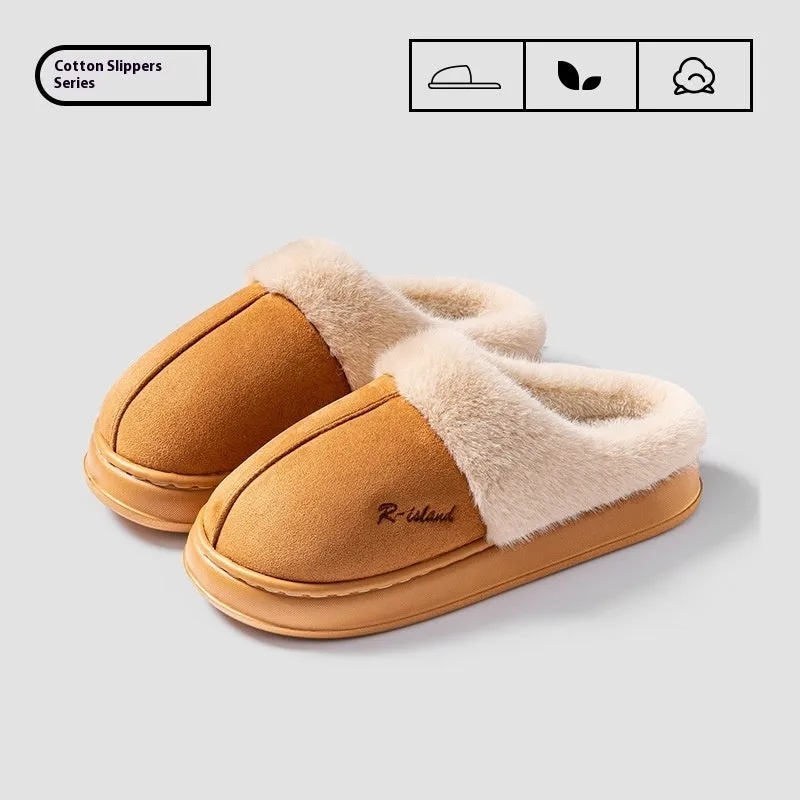 Women Men Non-slip Soft Slides Indoor Fluffy Home Cotton Shoes