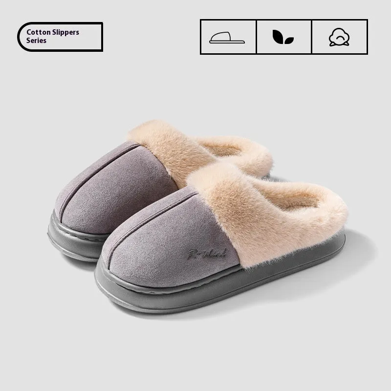 Women Men Non-slip Soft Slides Indoor Fluffy Home Cotton Shoes