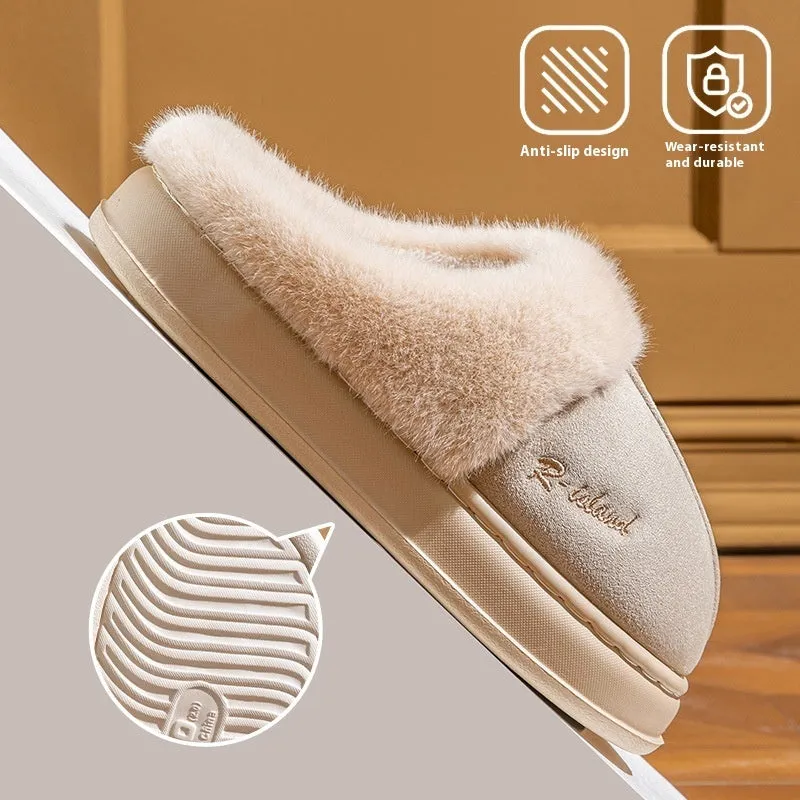 Women Men Non-slip Soft Slides Indoor Fluffy Home Cotton Shoes