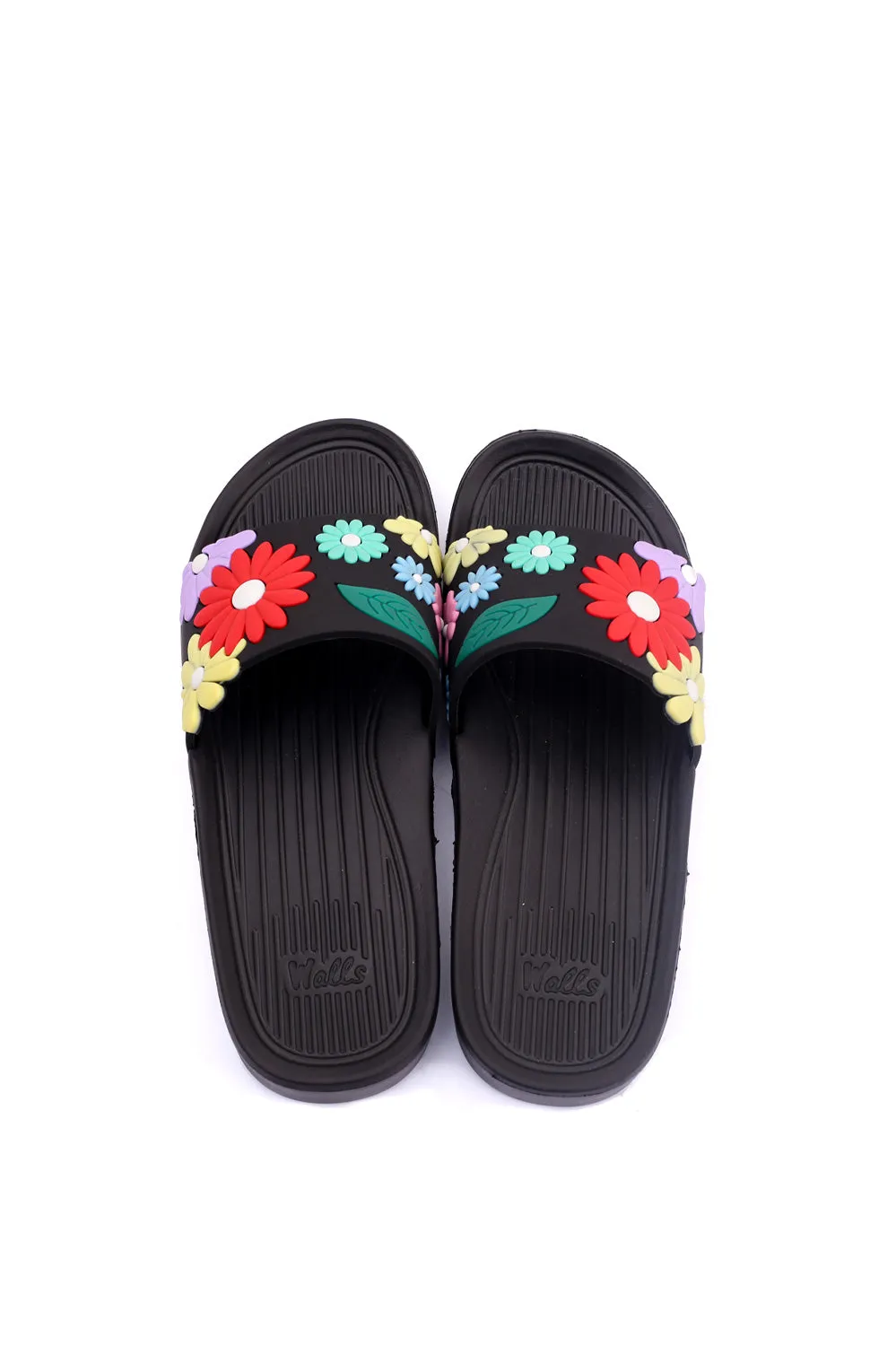 Women Rubber Upper and EVR Sole Flowers Embossed Slippers
