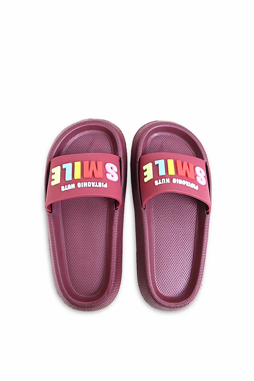Women Rubber Upper and EVR Sole Smile Embossed Slippers