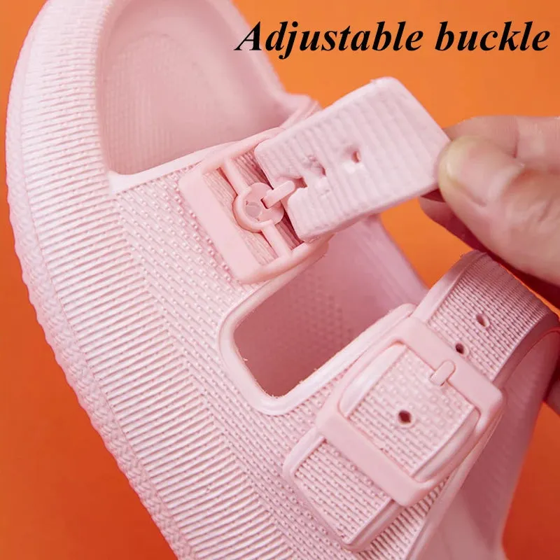 Women's Buckle Slip On Slides Slippers