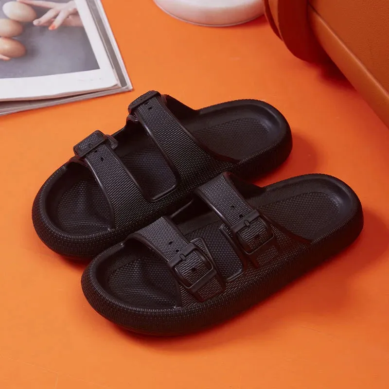 Women's Buckle Slip On Slides Slippers