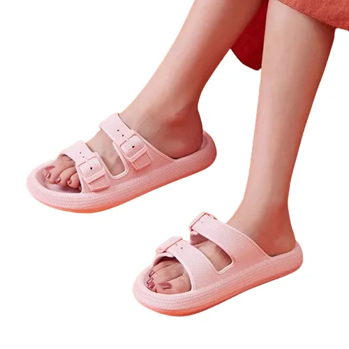 Women's Buckle Slip On Slides Slippers