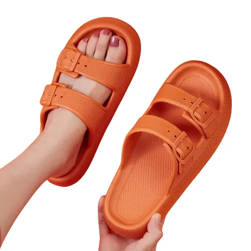 Women's Buckle Slip On Slides Slippers