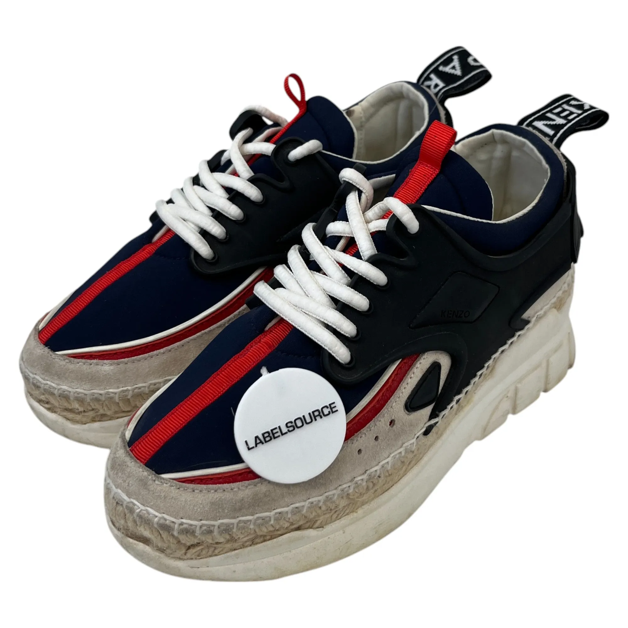 Women's K-Lastic Lace Espadrilles Low Trainers Navy Size EU 35 / UK 2